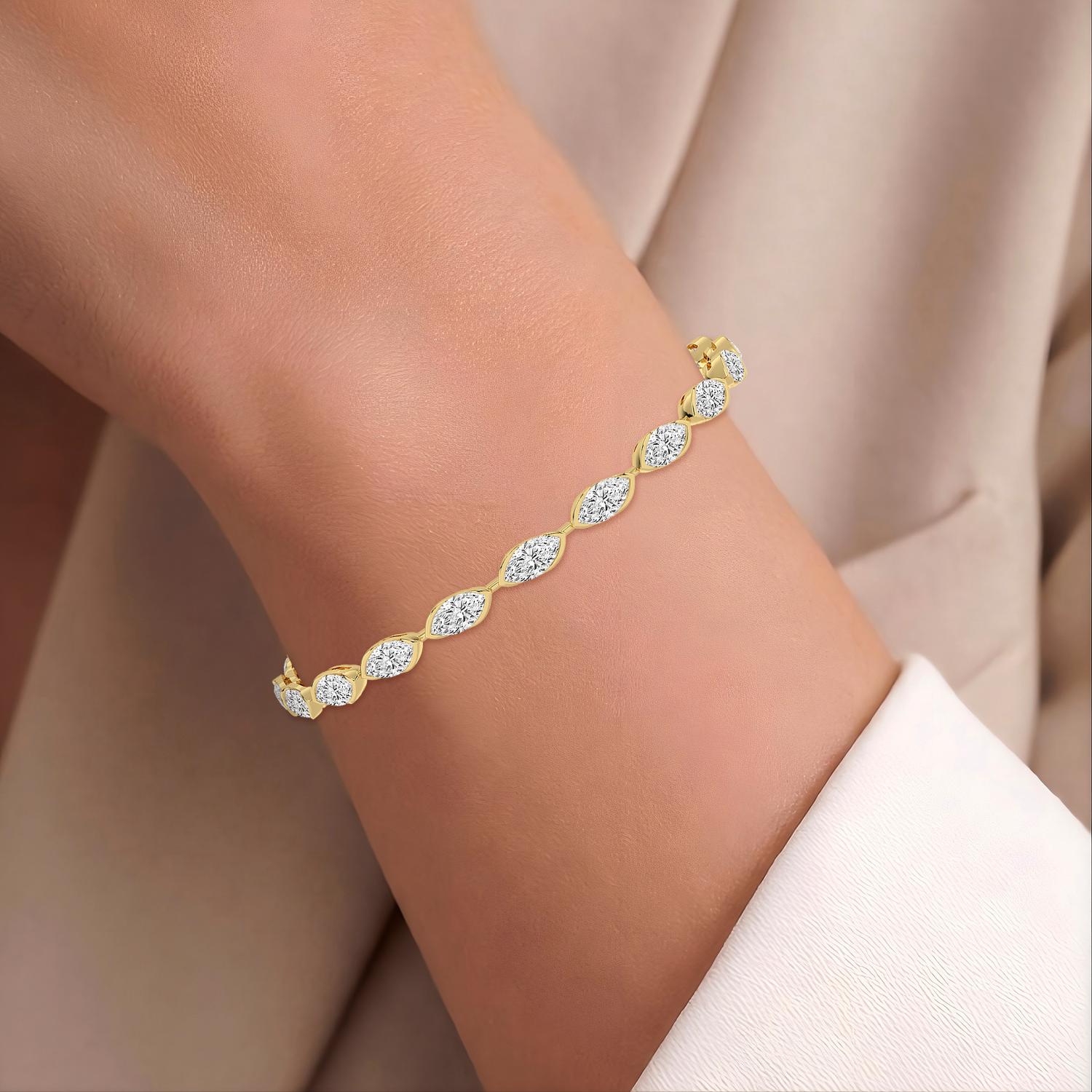 14K Yellow Gold Diamond Bracelet