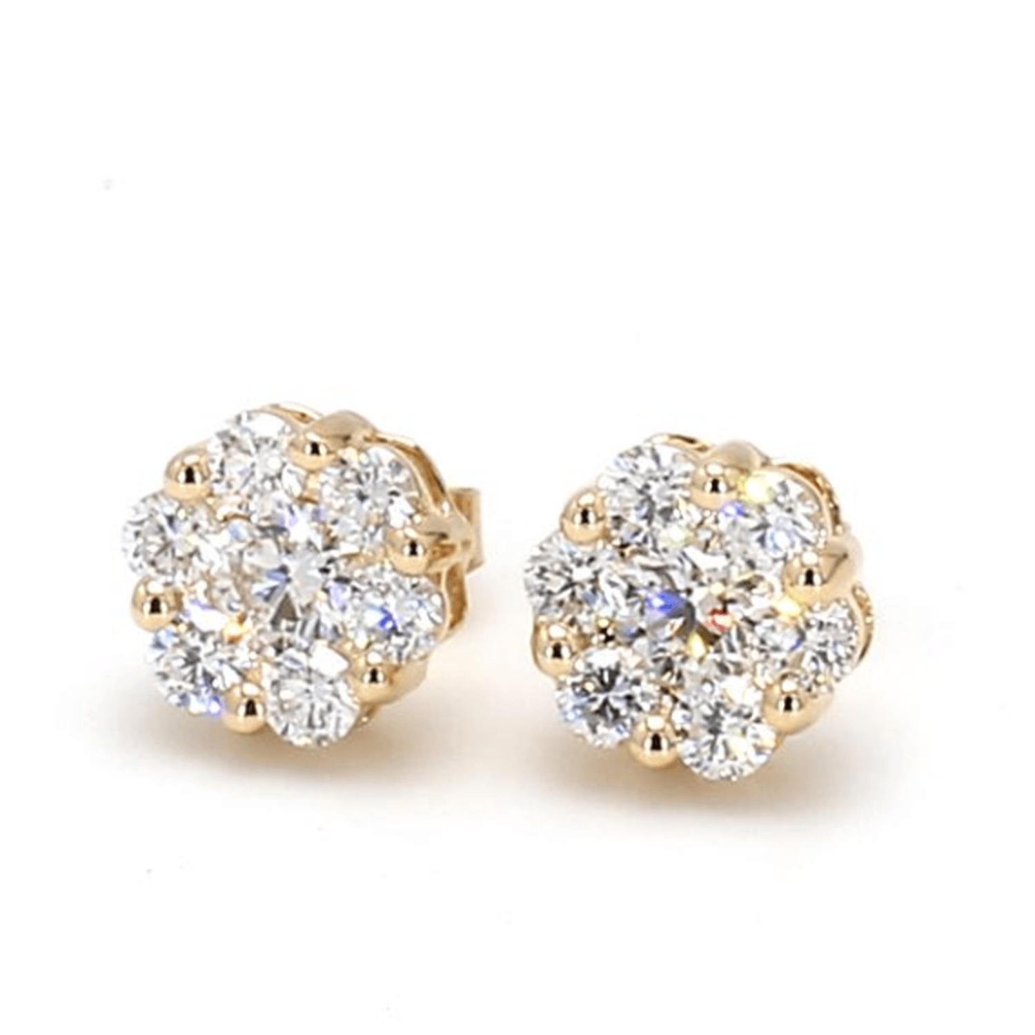 14K Yellow Gold Diamond Earrings