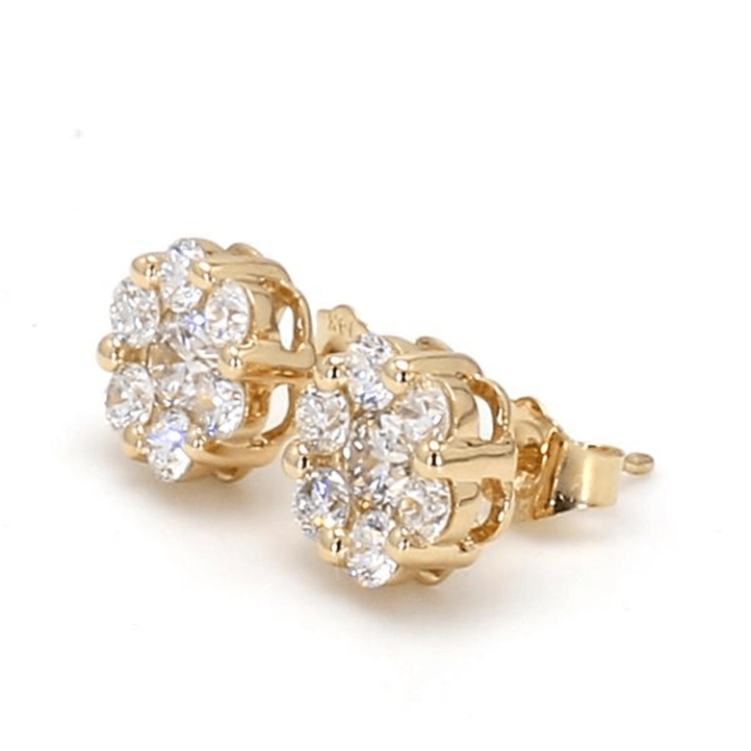 14K Yellow Gold Diamond Earrings