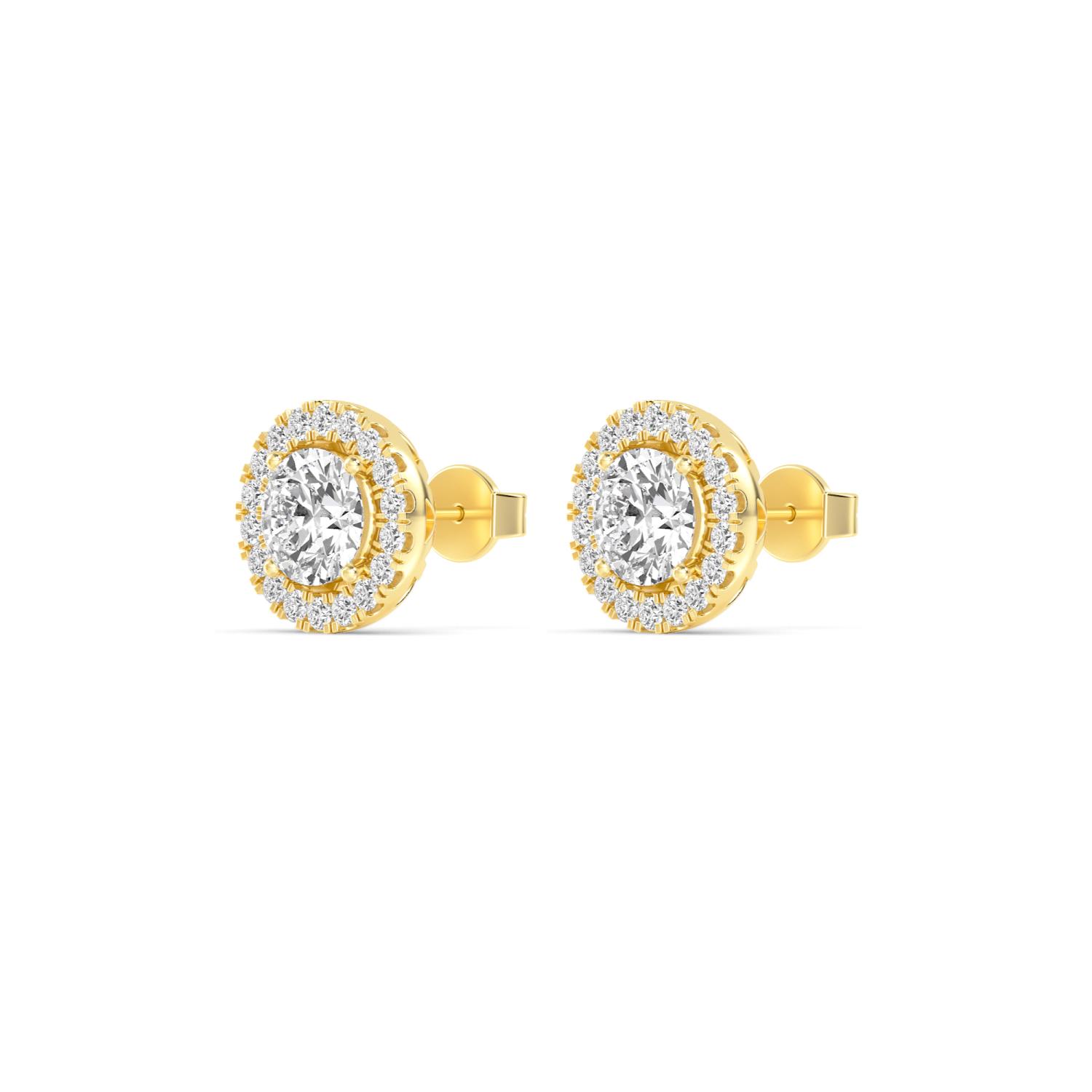 14K Yellow Gold Diamond Earrings