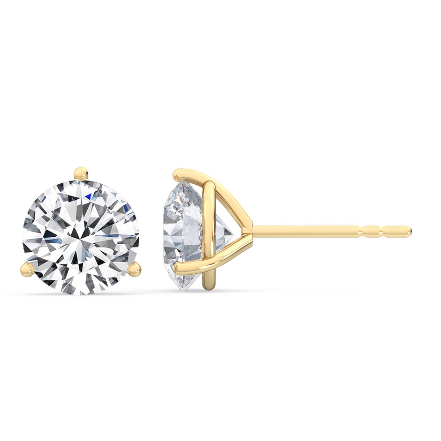 14K Yellow Gold Diamond Earrings