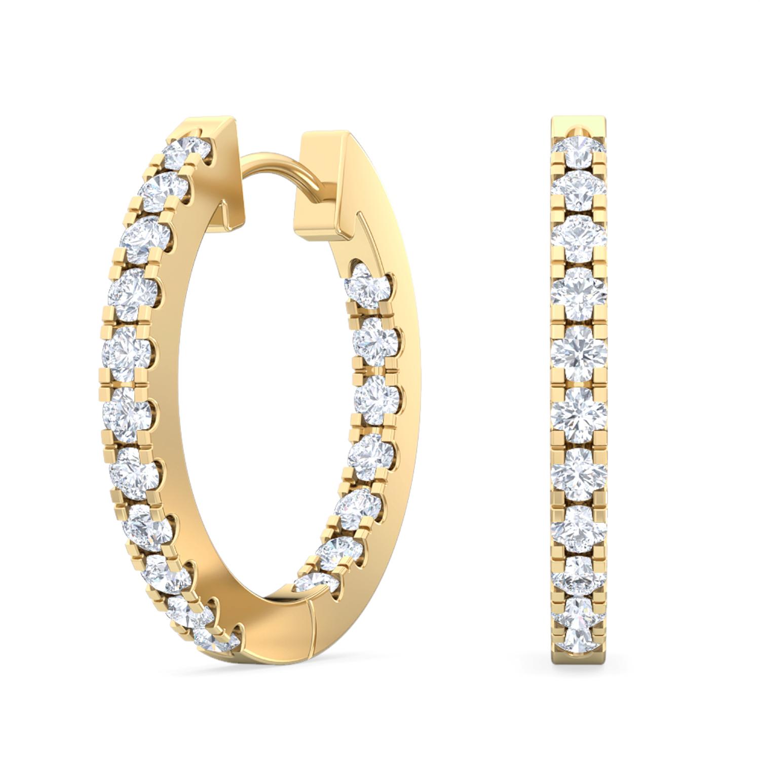 14K Yellow Gold Diamond Earrings