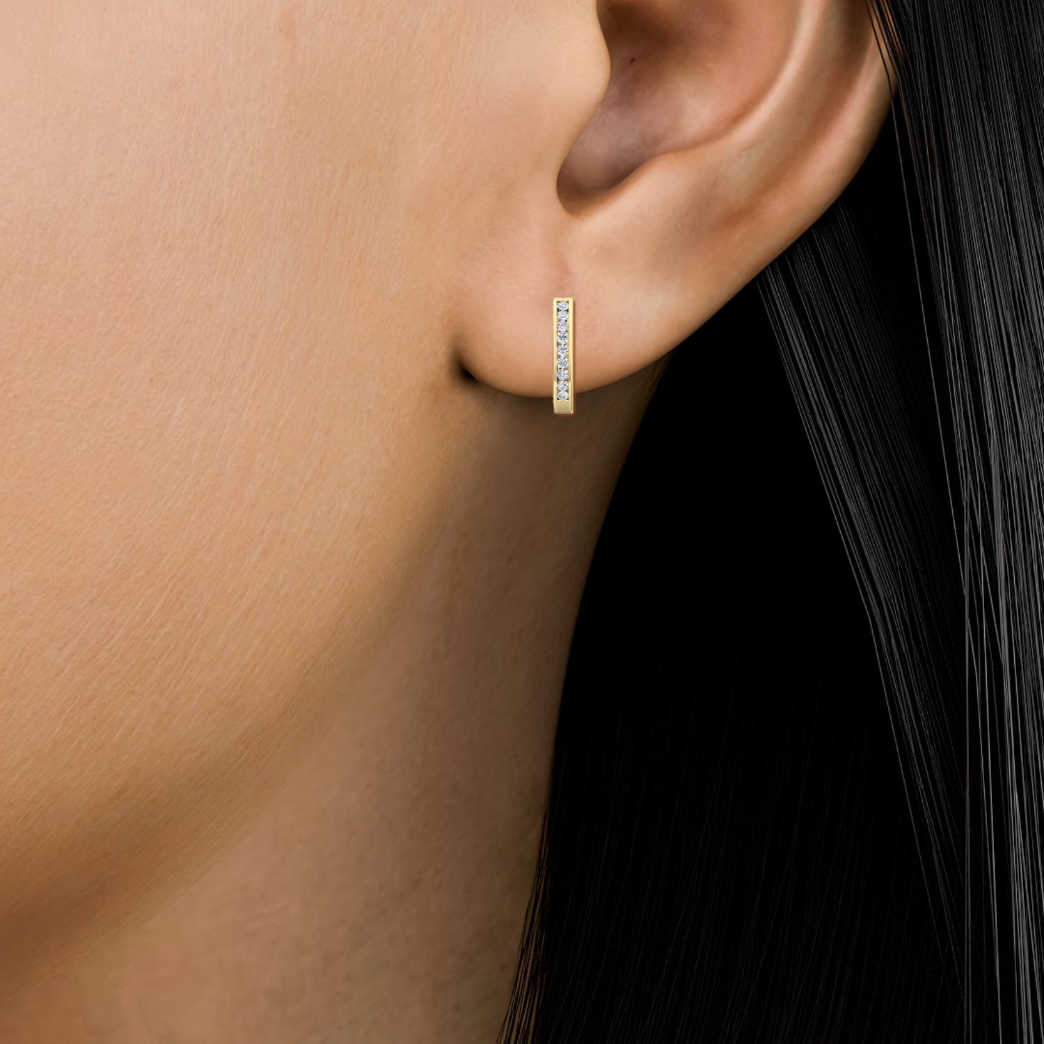 14K Yellow Gold Diamond Earrings