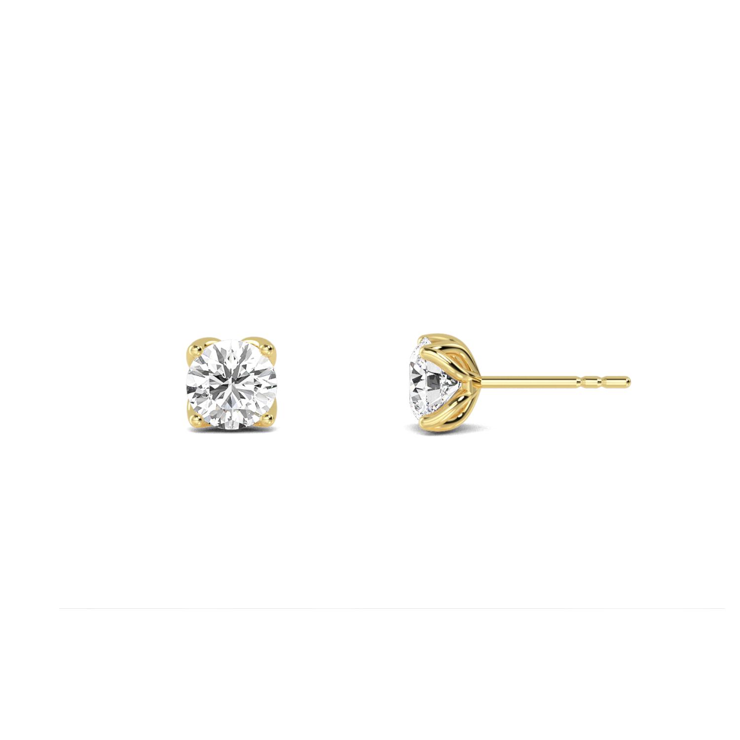 14K Yellow Gold Diamond Earrings