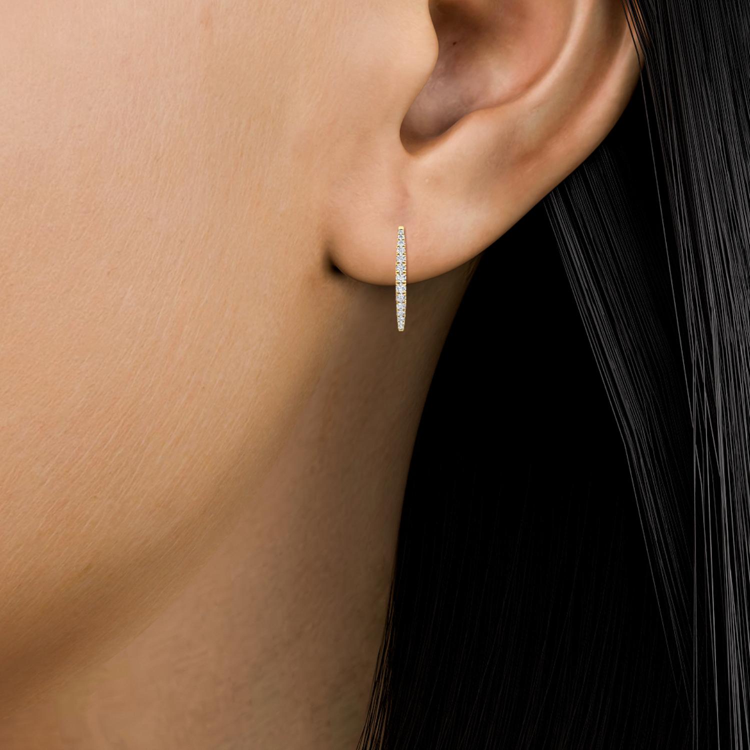 14K Yellow Gold Diamond Earrings