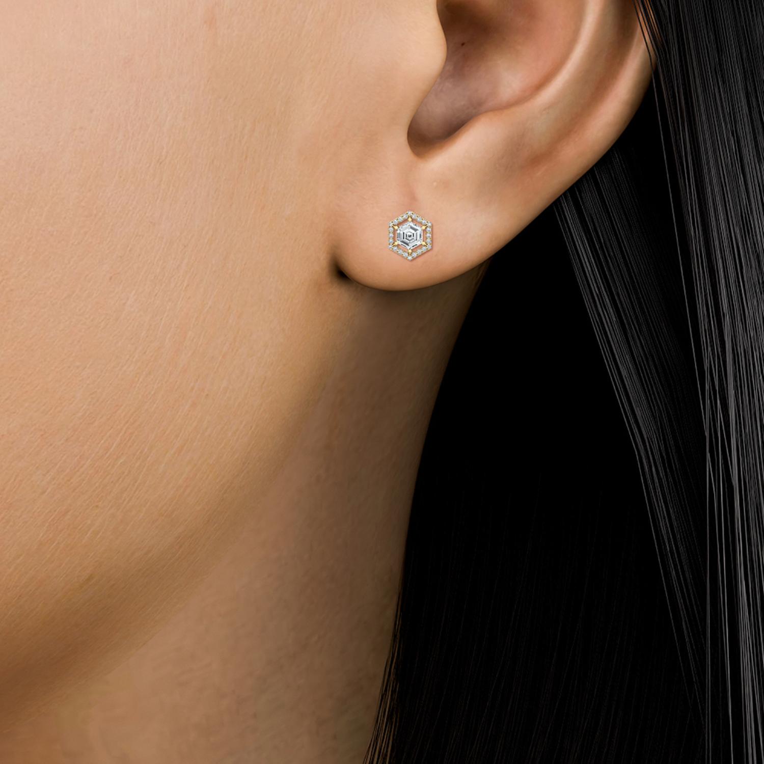14K Yellow Gold Diamond Earrings
