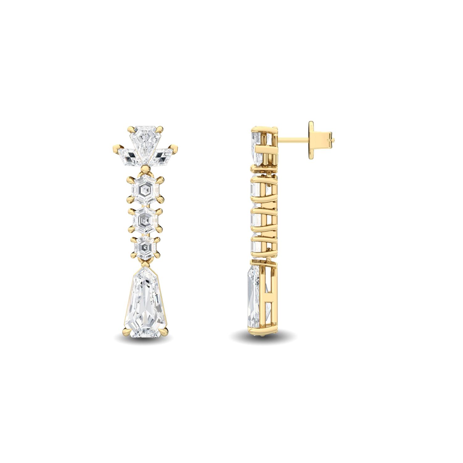 14K Yellow Gold Diamond Earrings