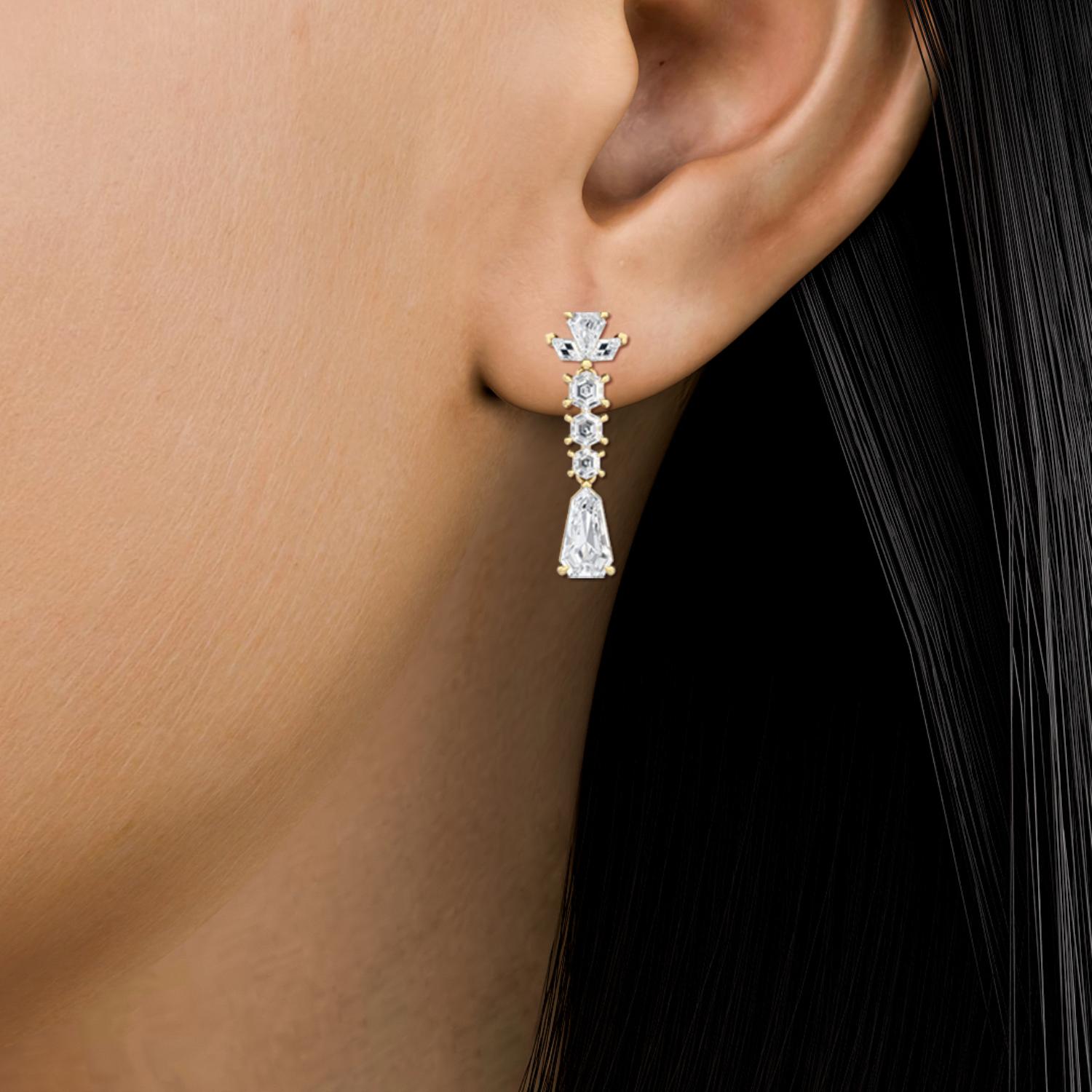 14K Yellow Gold Diamond Earrings