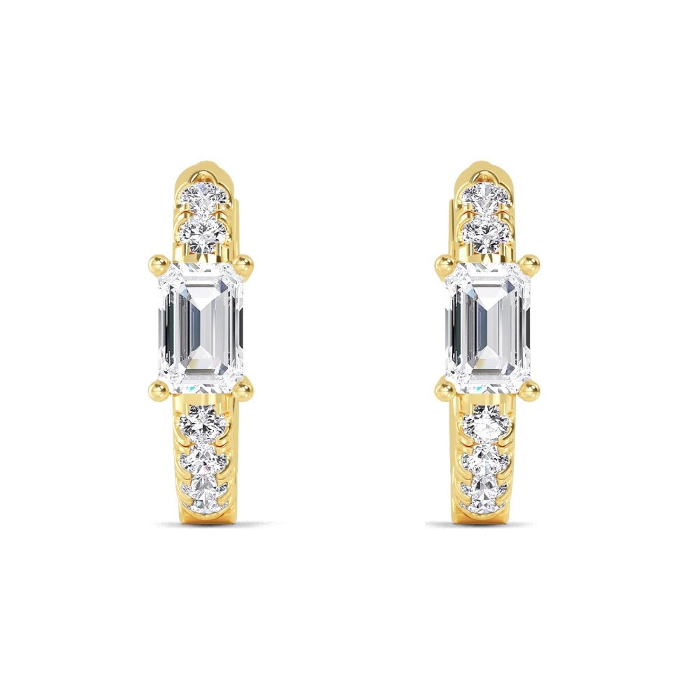 14K Yellow Gold Diamond Earrings