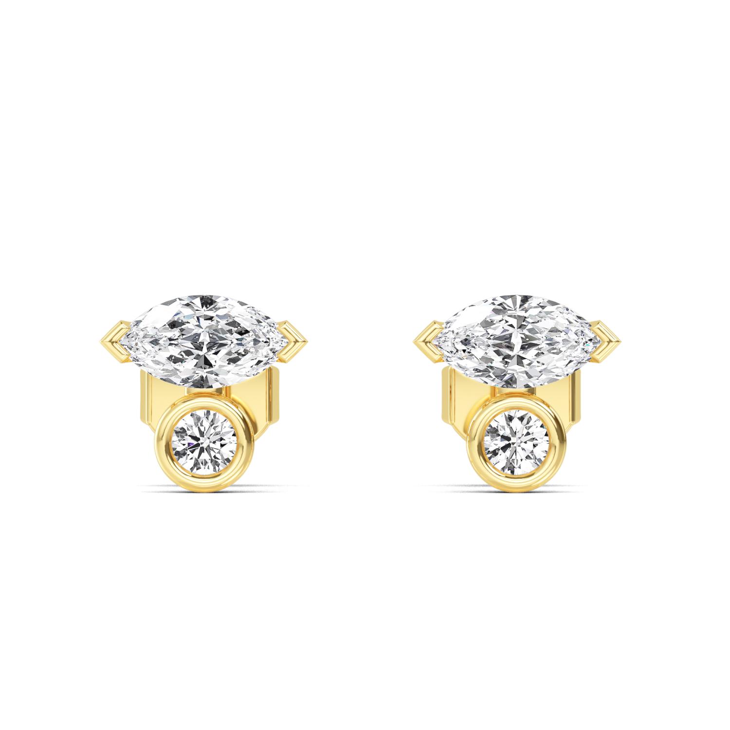14K Yellow Gold Diamond Earrings