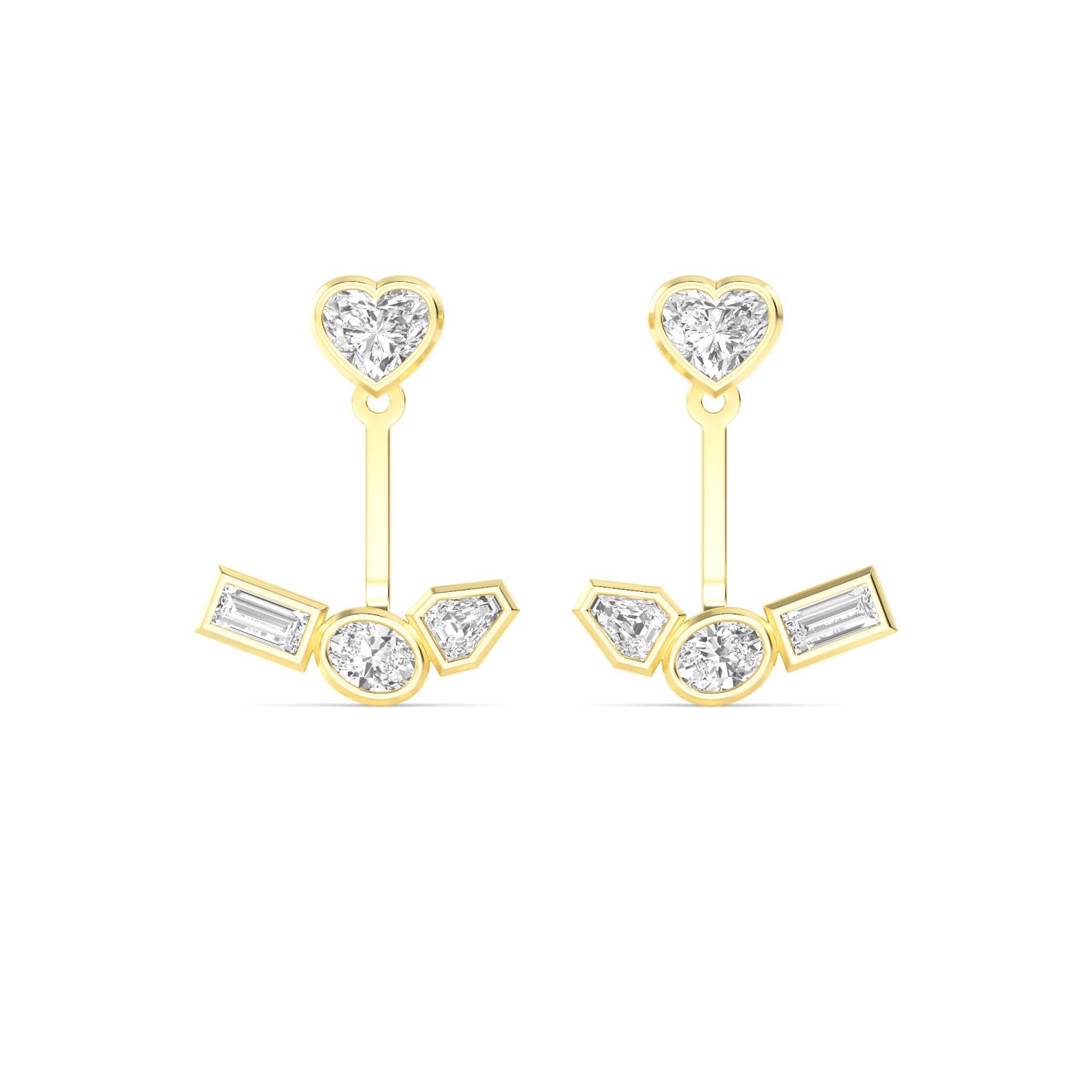 14K Yellow Gold Diamond Earrings