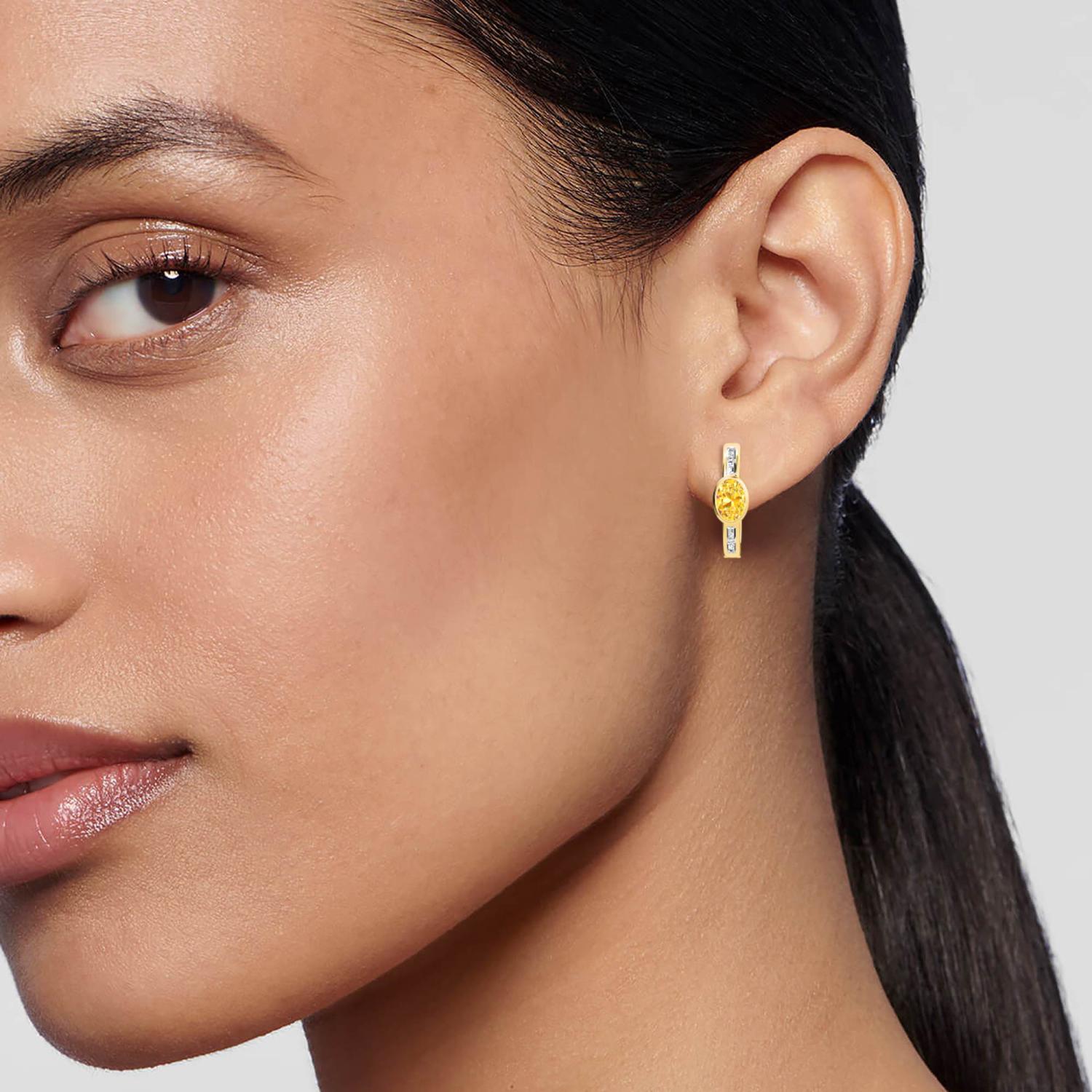 14K Yellow Gold Diamond Earrings