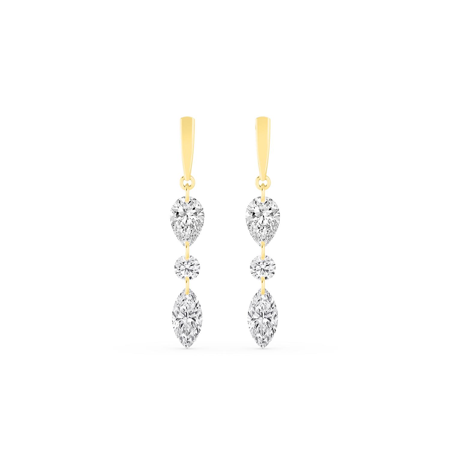 14K Yellow Gold Diamond Earrings