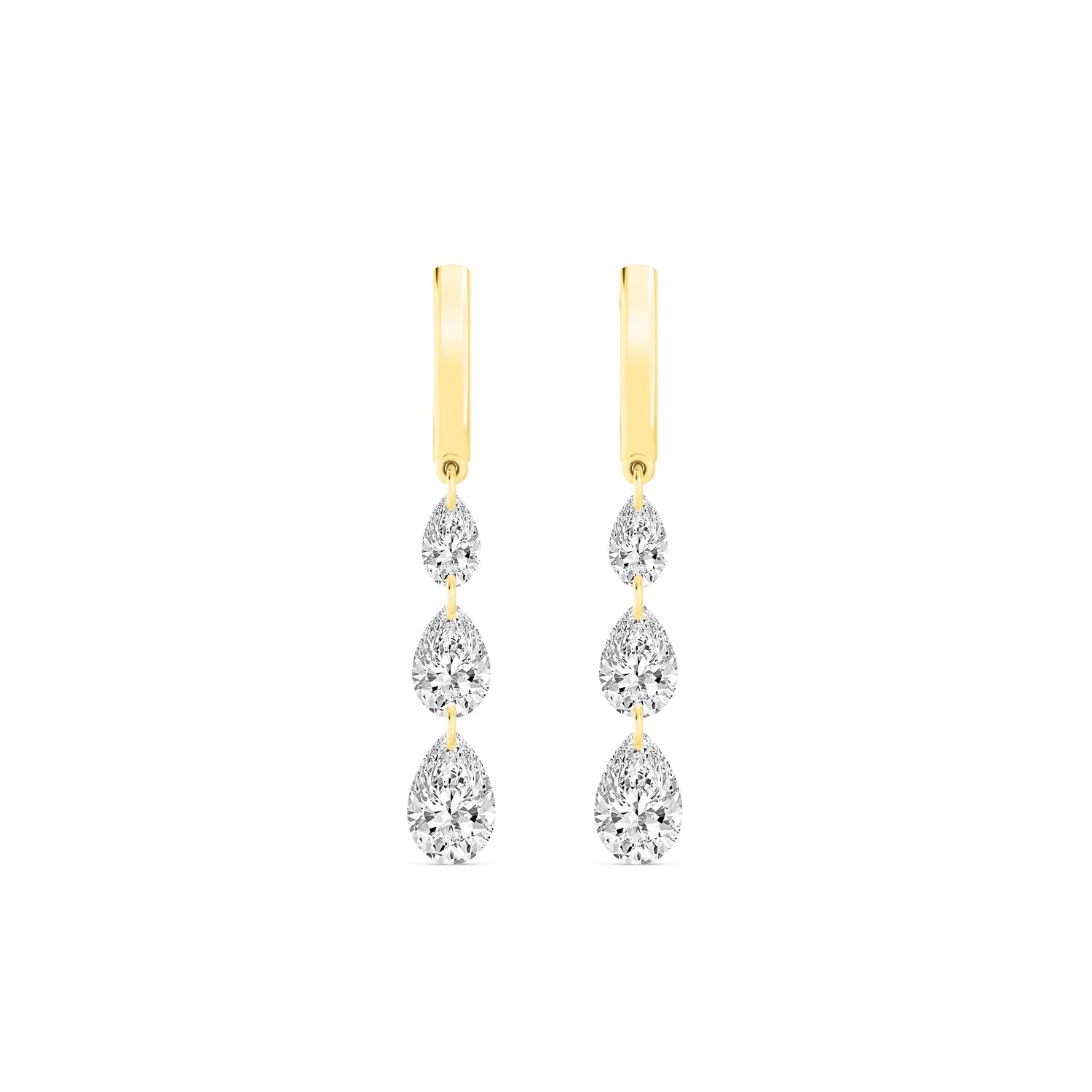 14K Yellow Gold Diamond Earrings