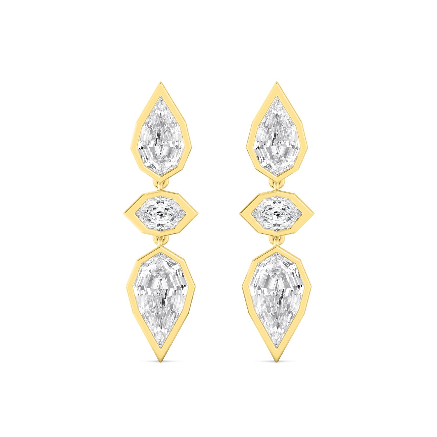 14K Yellow Gold Diamond Earrings