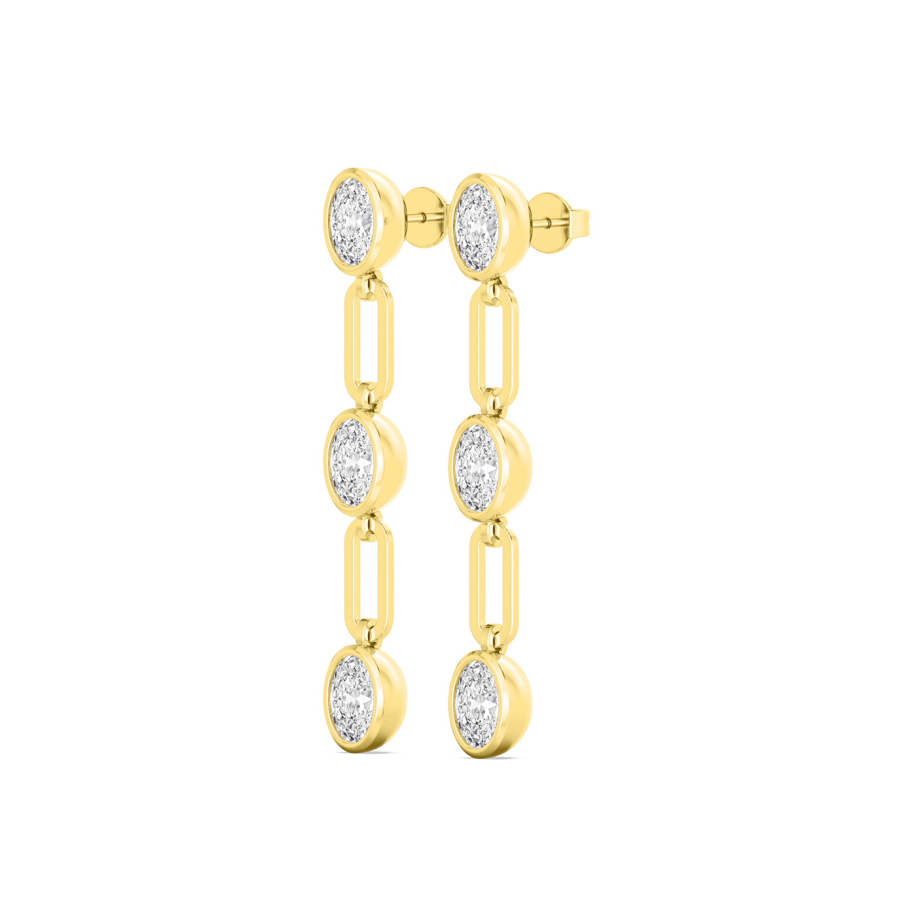 14K Yellow Gold Diamond Earrings