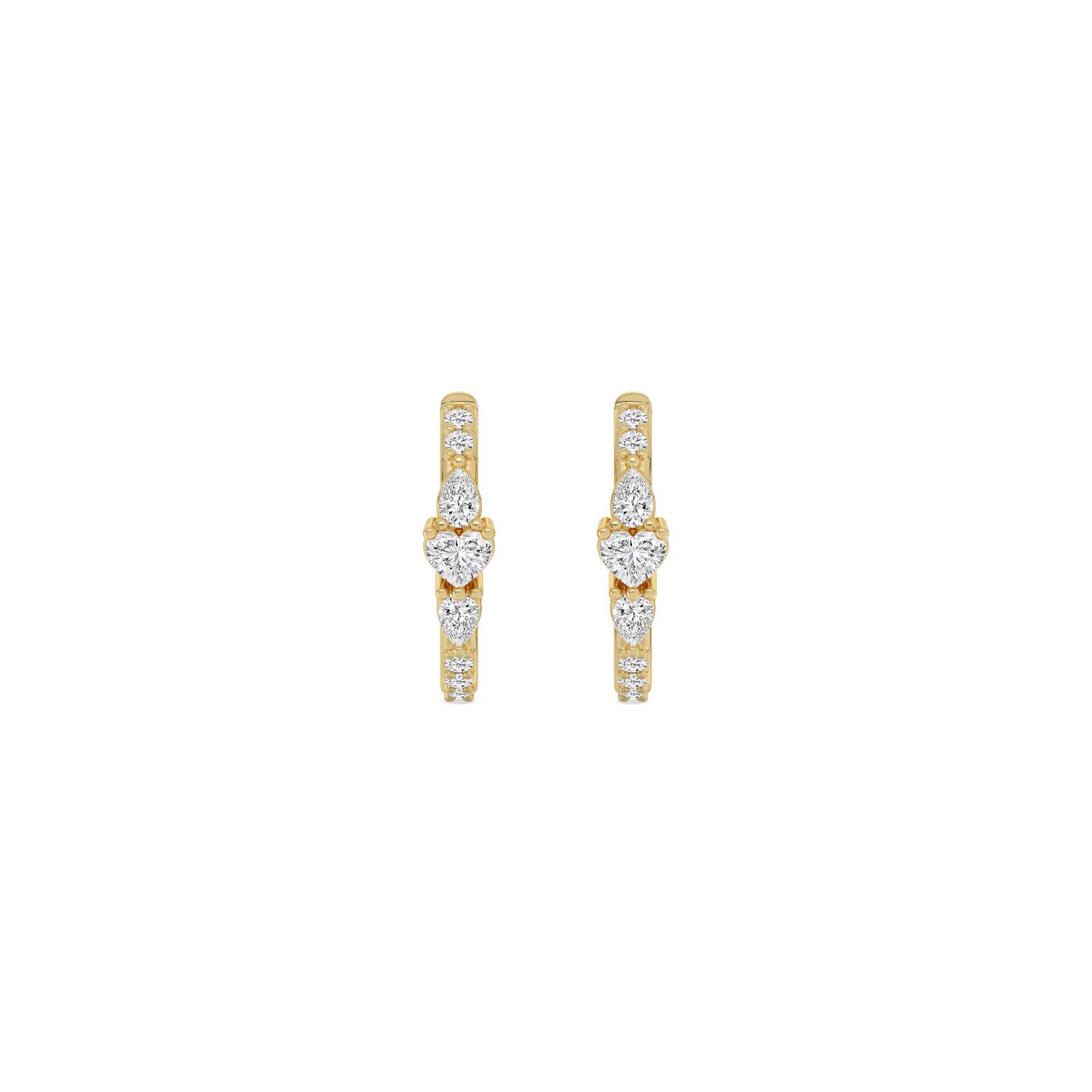 14K Yellow Gold Diamond Earrings