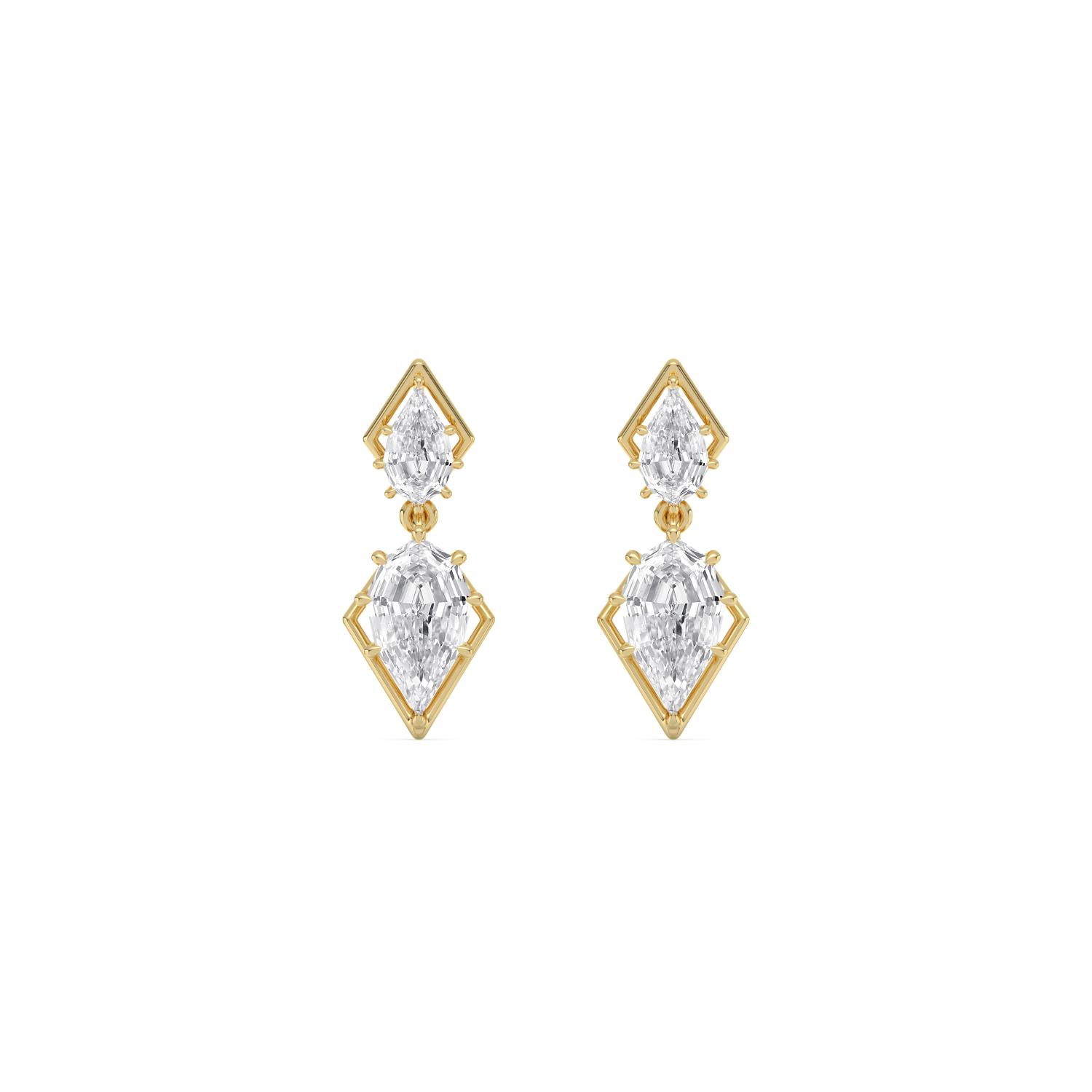14K Yellow Gold Diamond Earrings