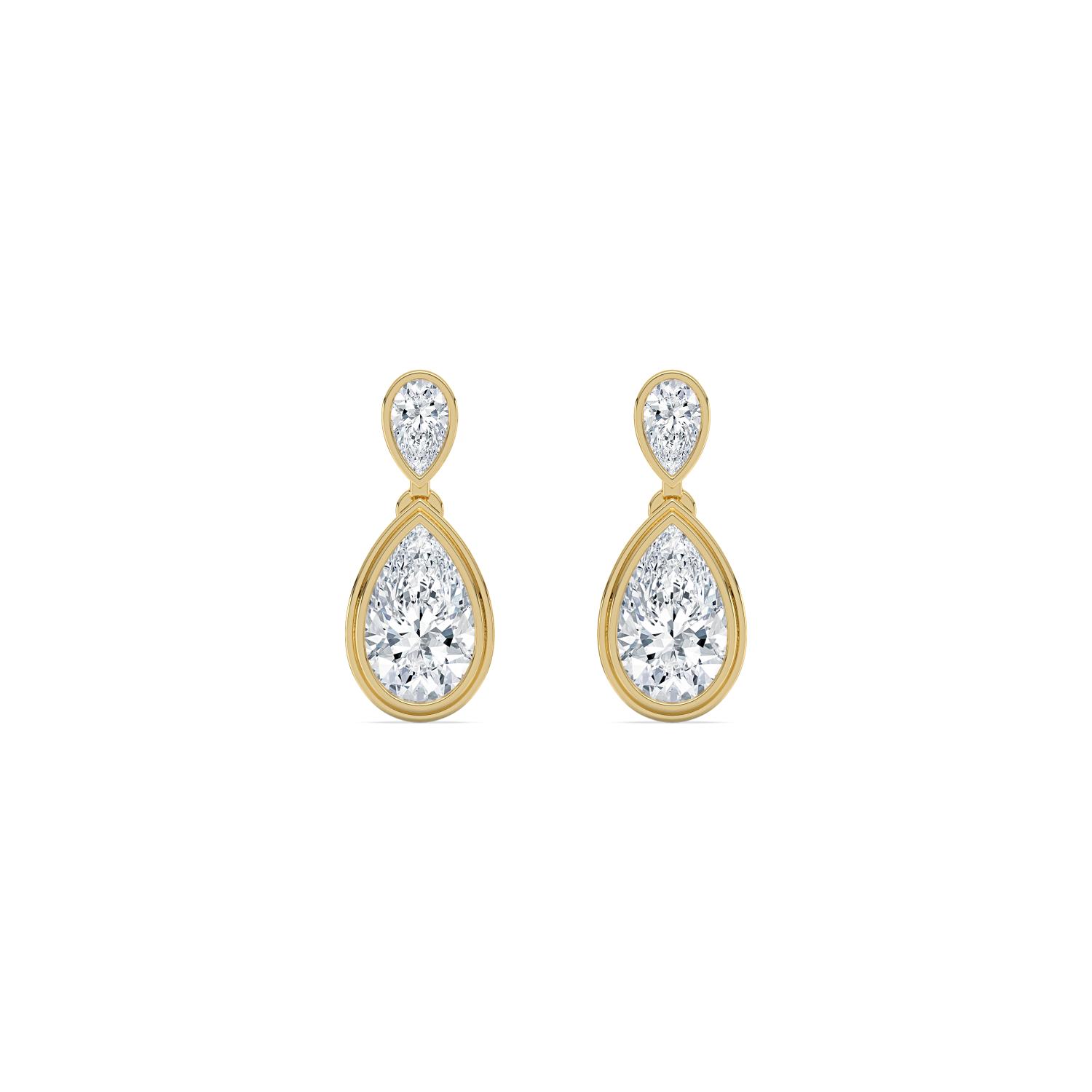 14K Yellow Gold Diamond Earrings