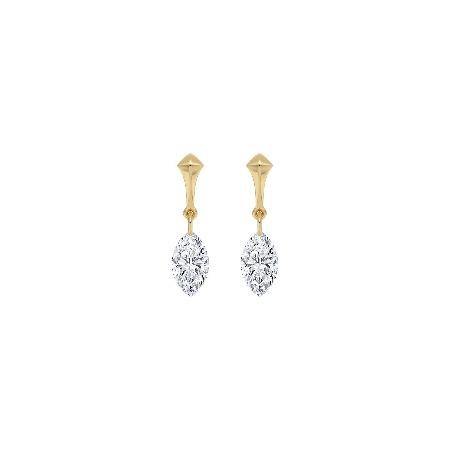 14K Yellow Gold Diamond Earrings