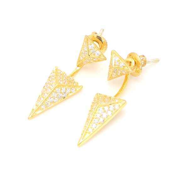 14K Yellow Gold Diamond Drop Earrings