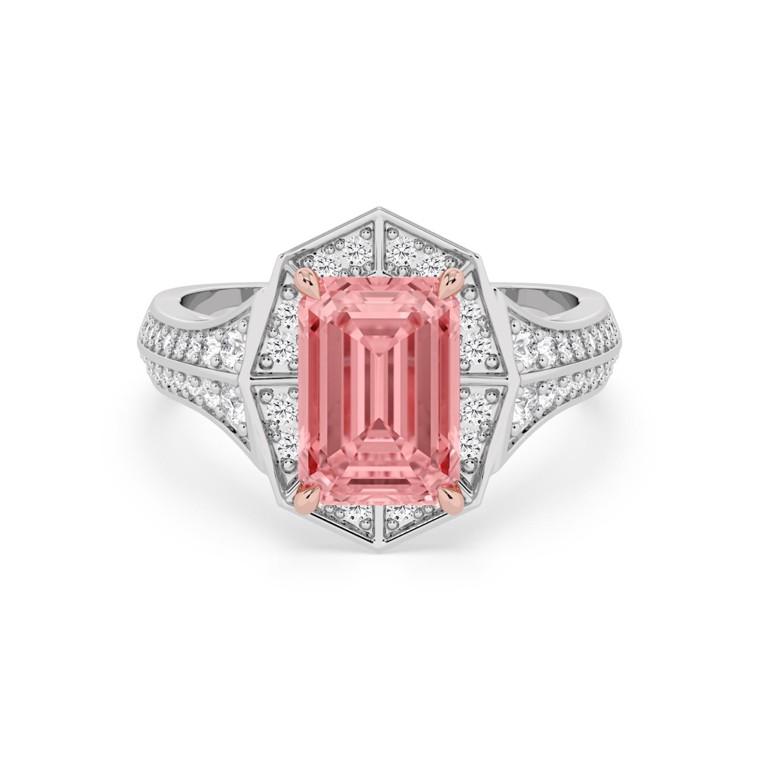 10K Rose & White Gold Diamond Engagement Rings