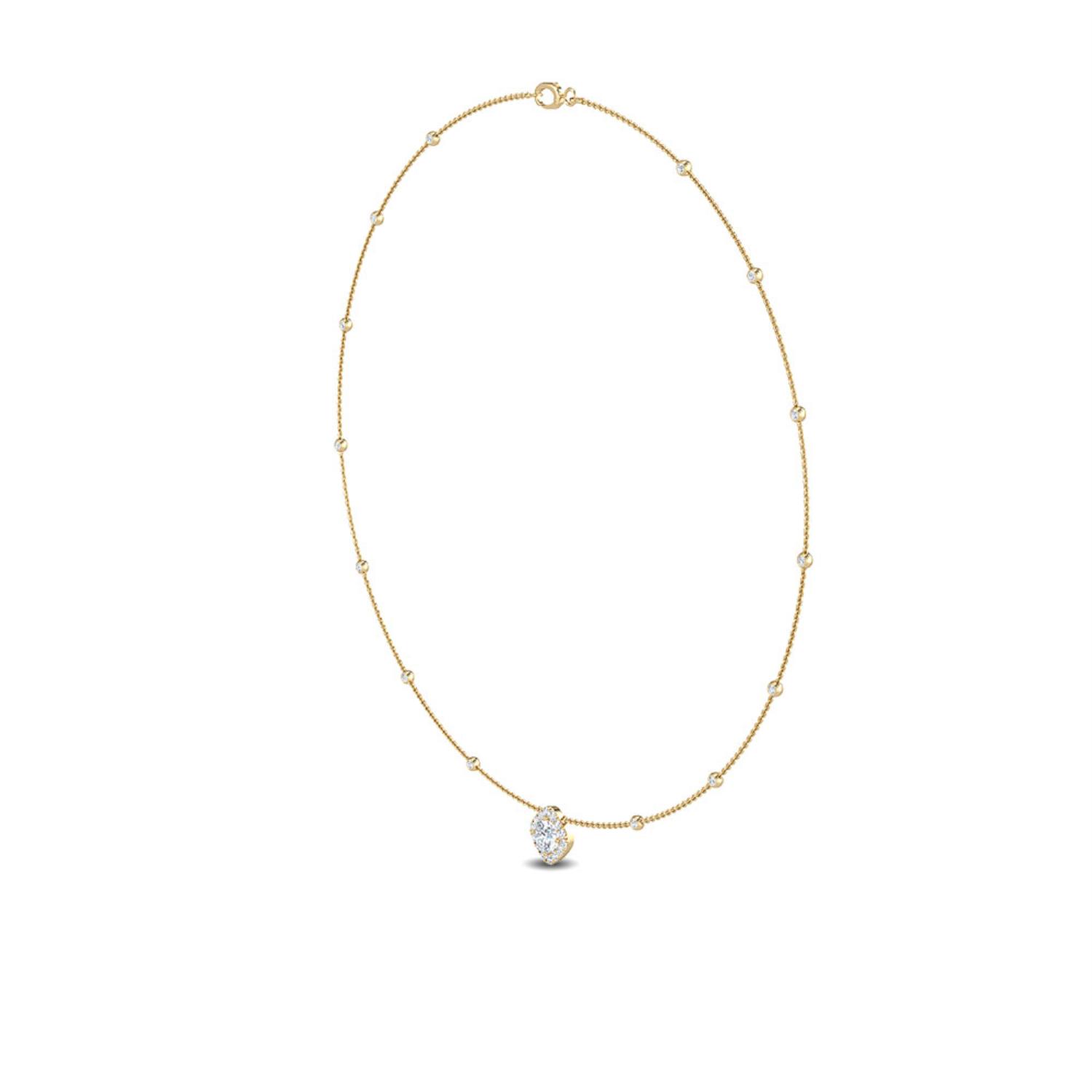 14K Yellow Gold Diamond Necklace
