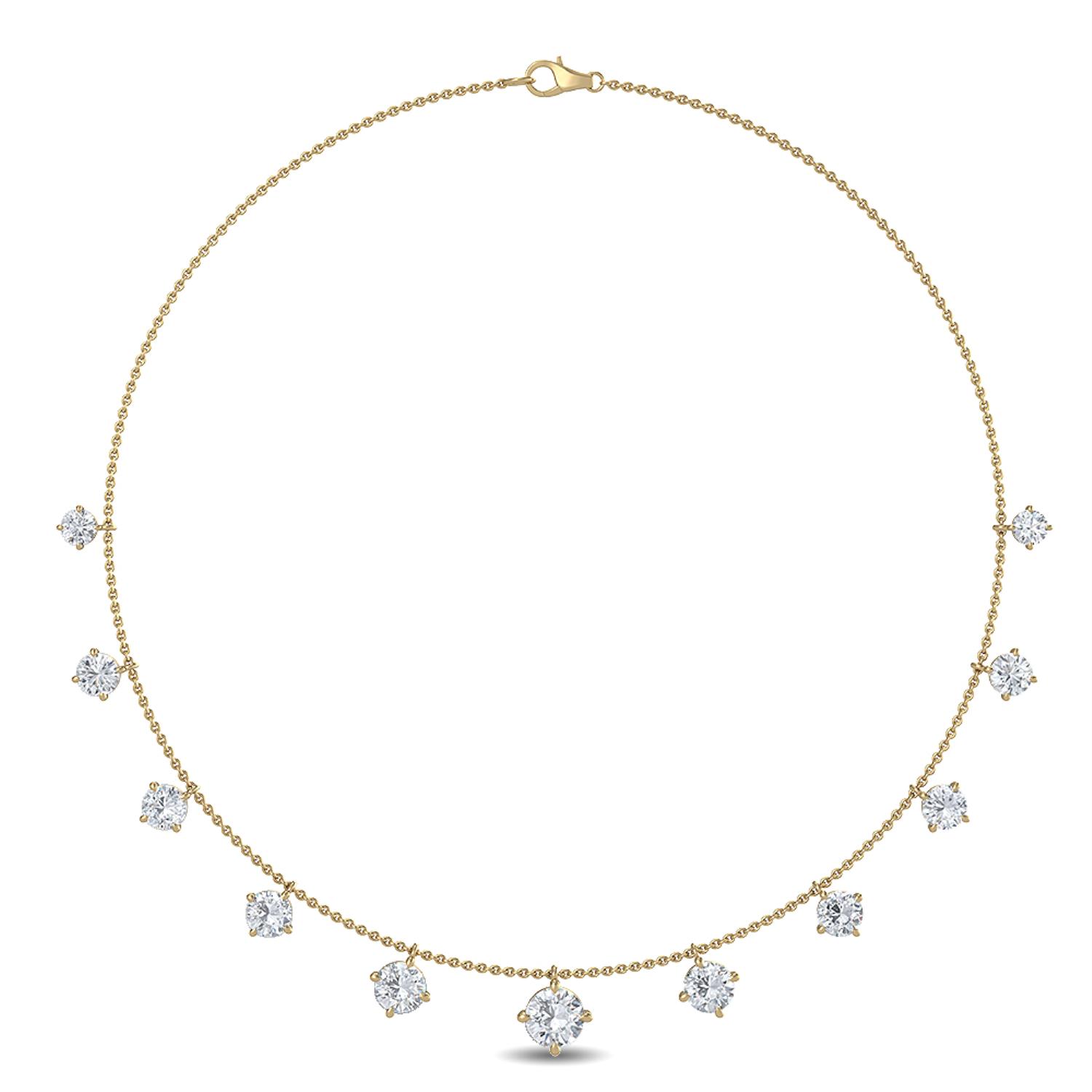 14K Yellow Gold Diamond Necklace