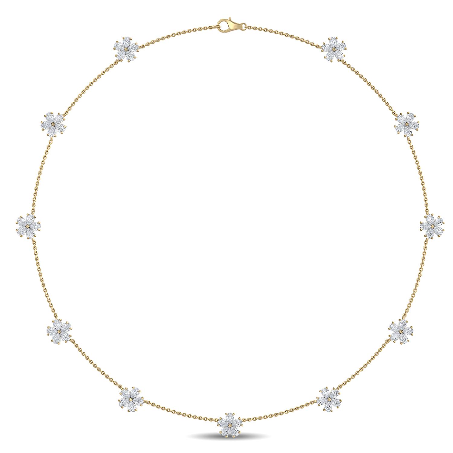 14K Yellow Gold Diamond Necklace