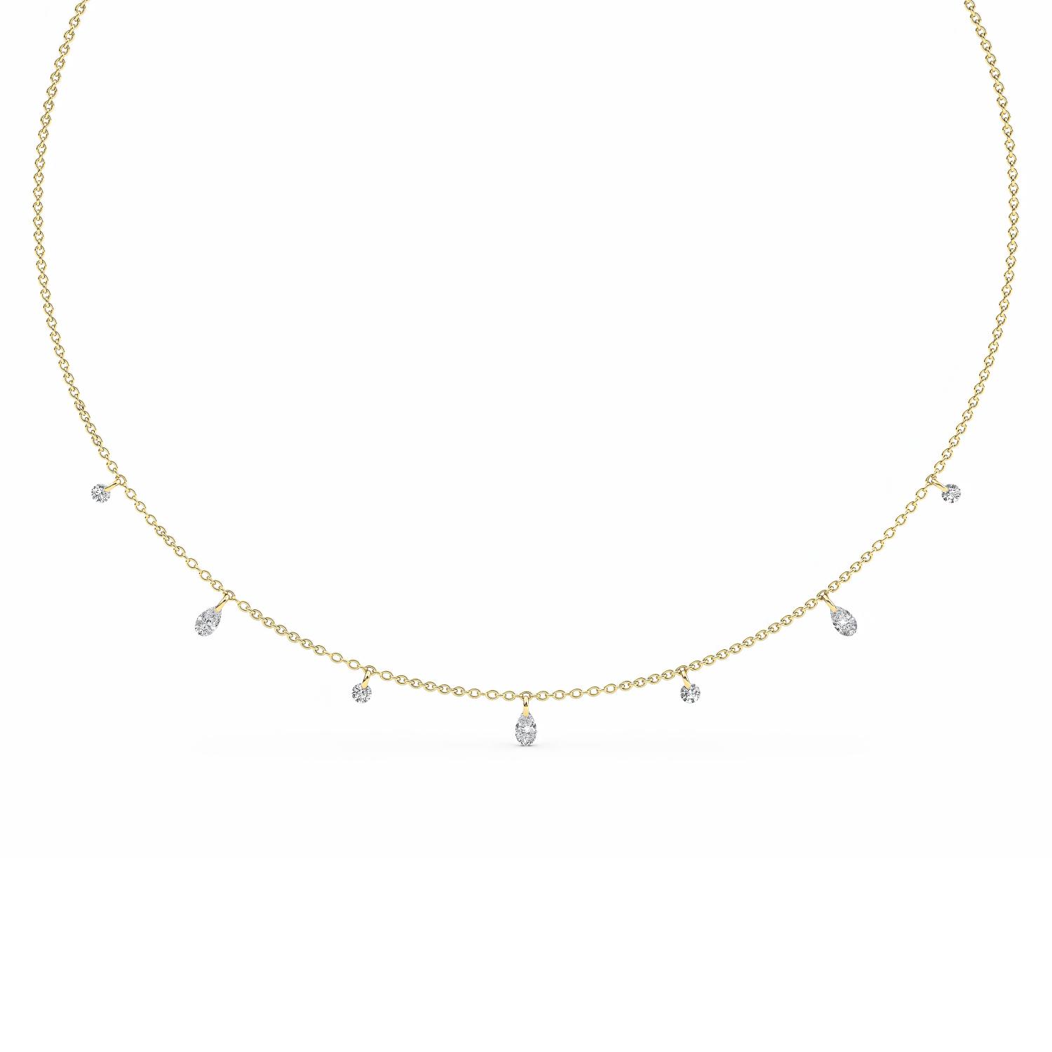 14K Yellow Gold Diamond Necklace