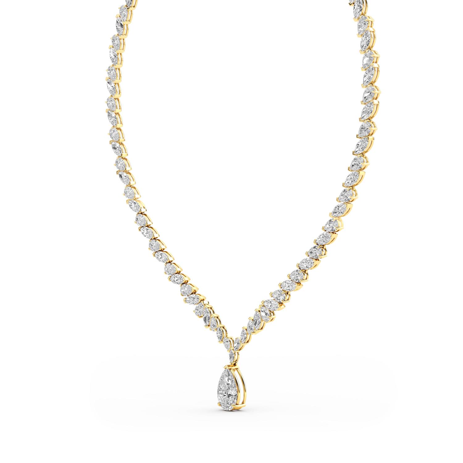 14K Yellow Gold Diamond Necklace