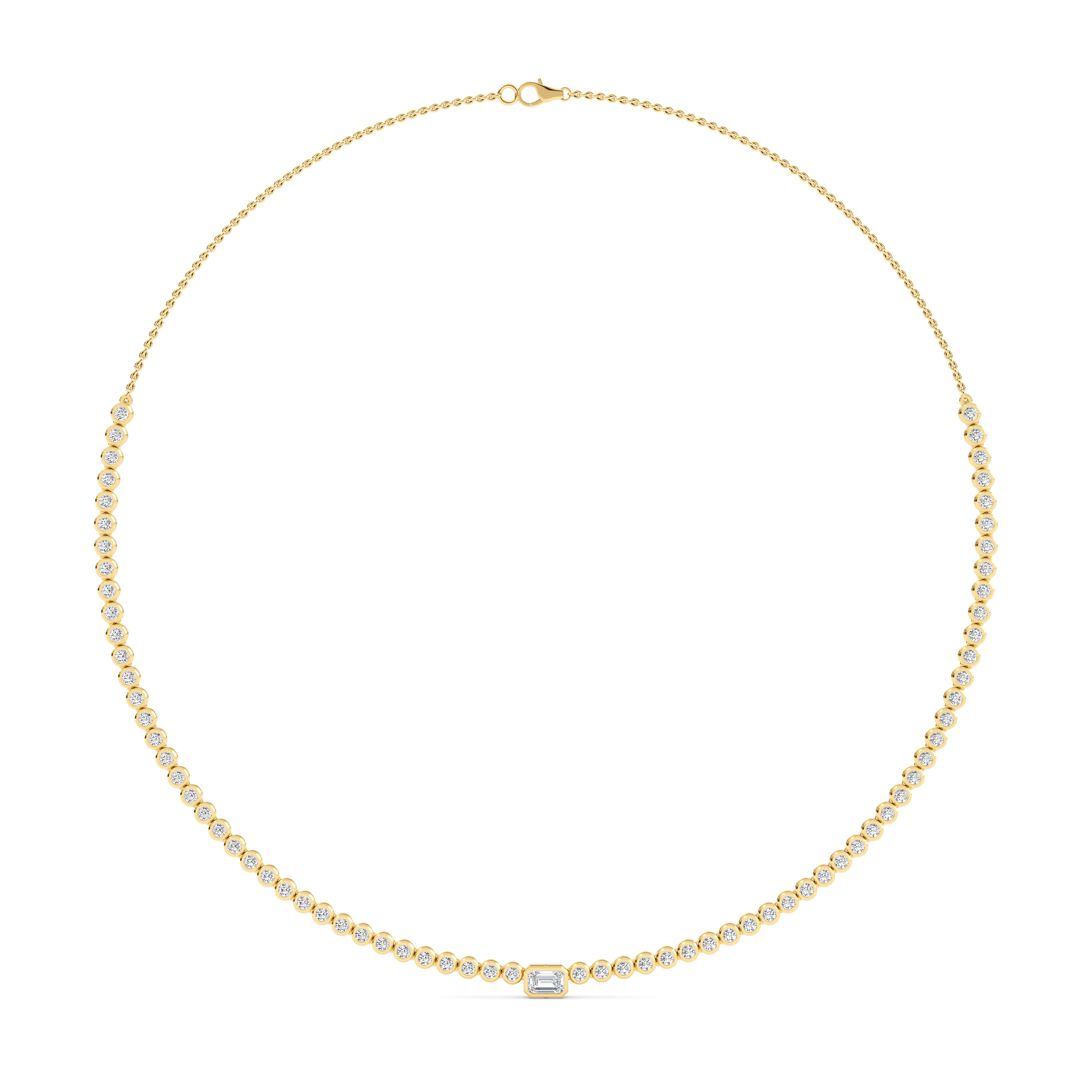 14K Yellow Gold Diamond Necklace