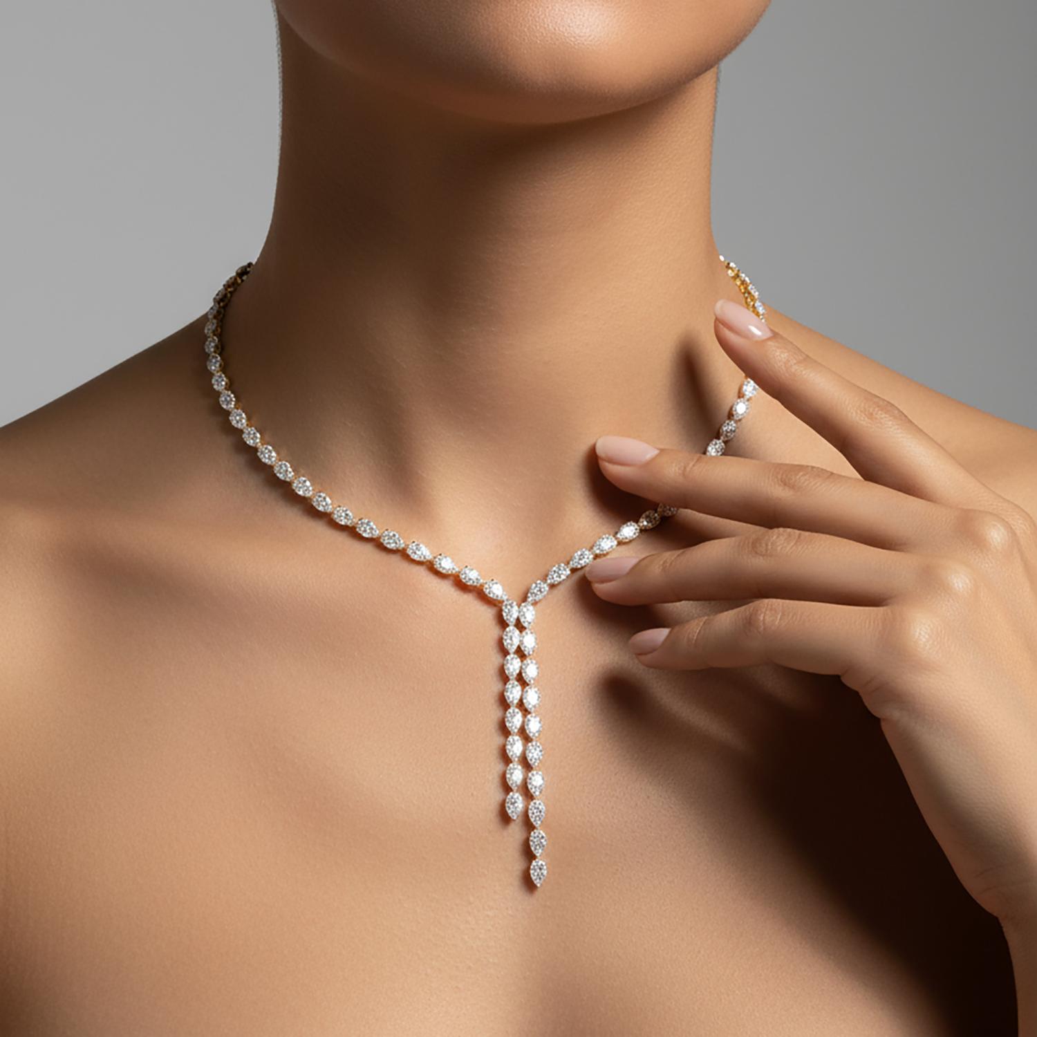 14K Yellow Gold Diamond Necklace