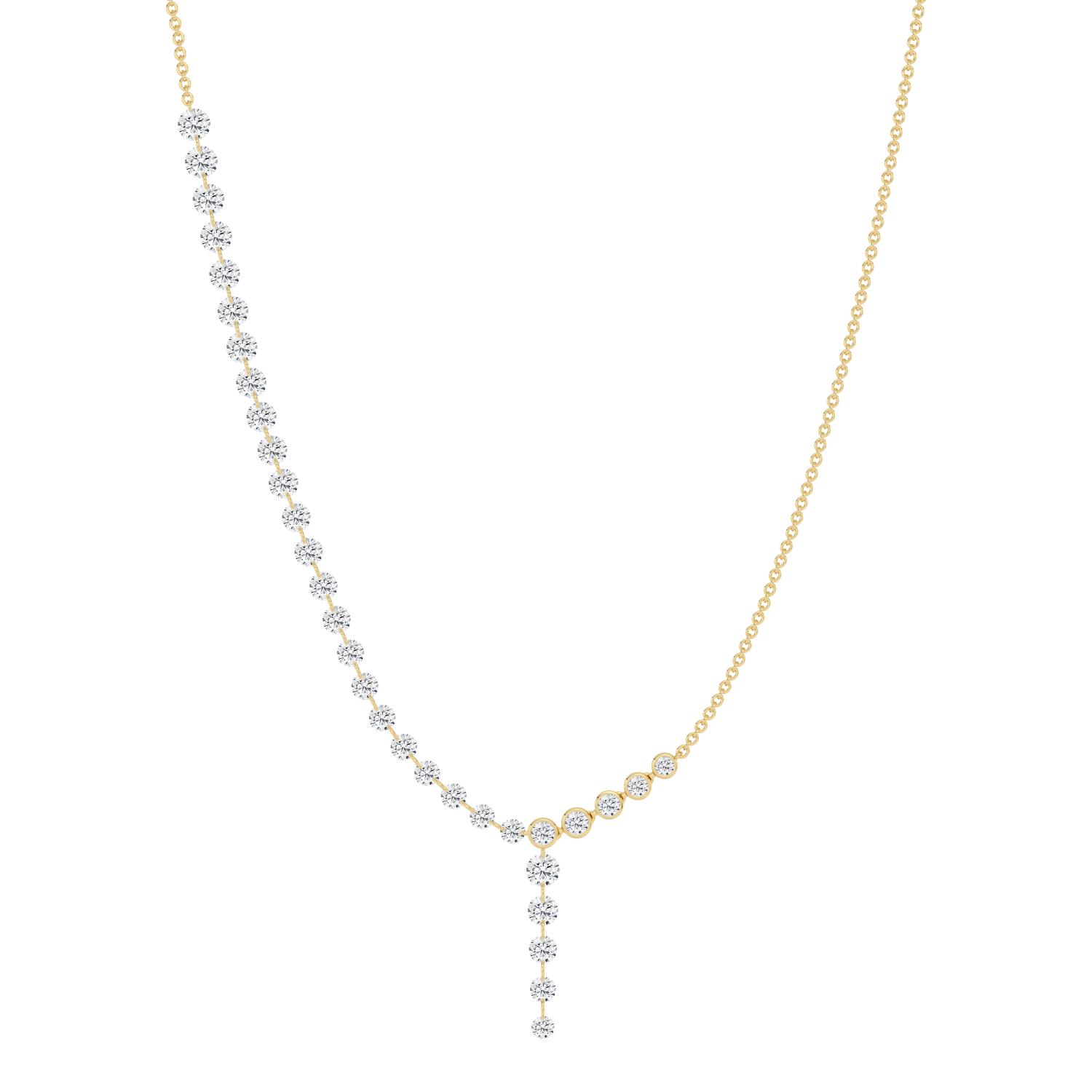 14K Yellow Gold Diamond Necklace