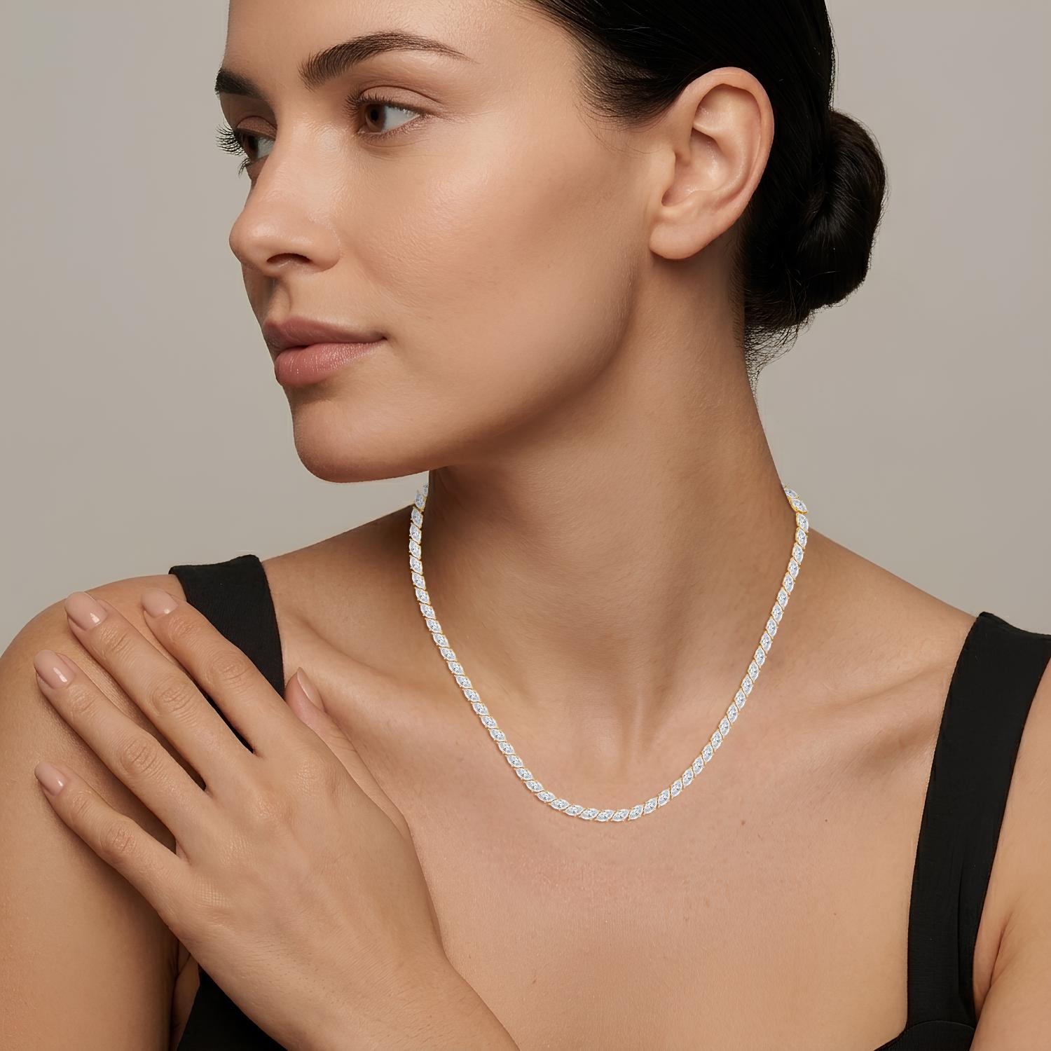 14K Yellow Gold Diamond Necklace
