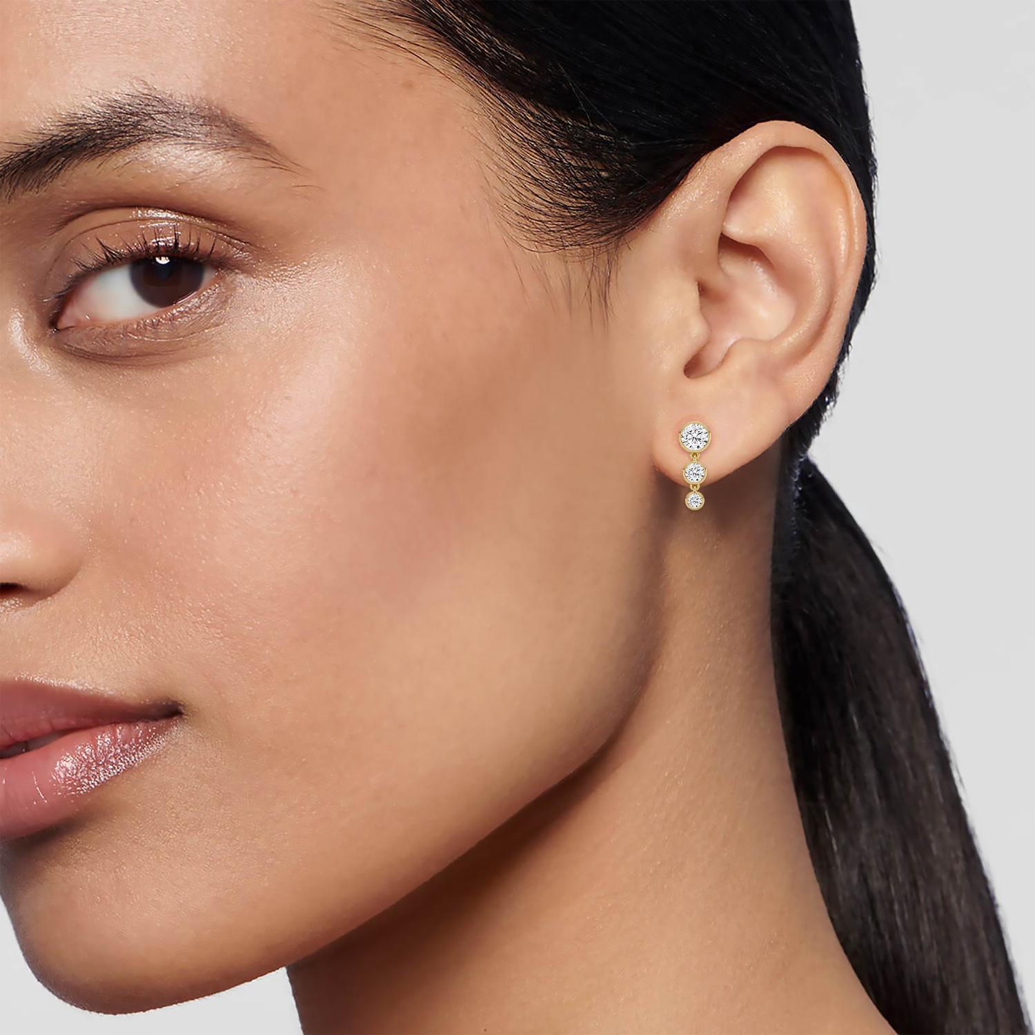 14K Yellow Gold Diamond Earrings