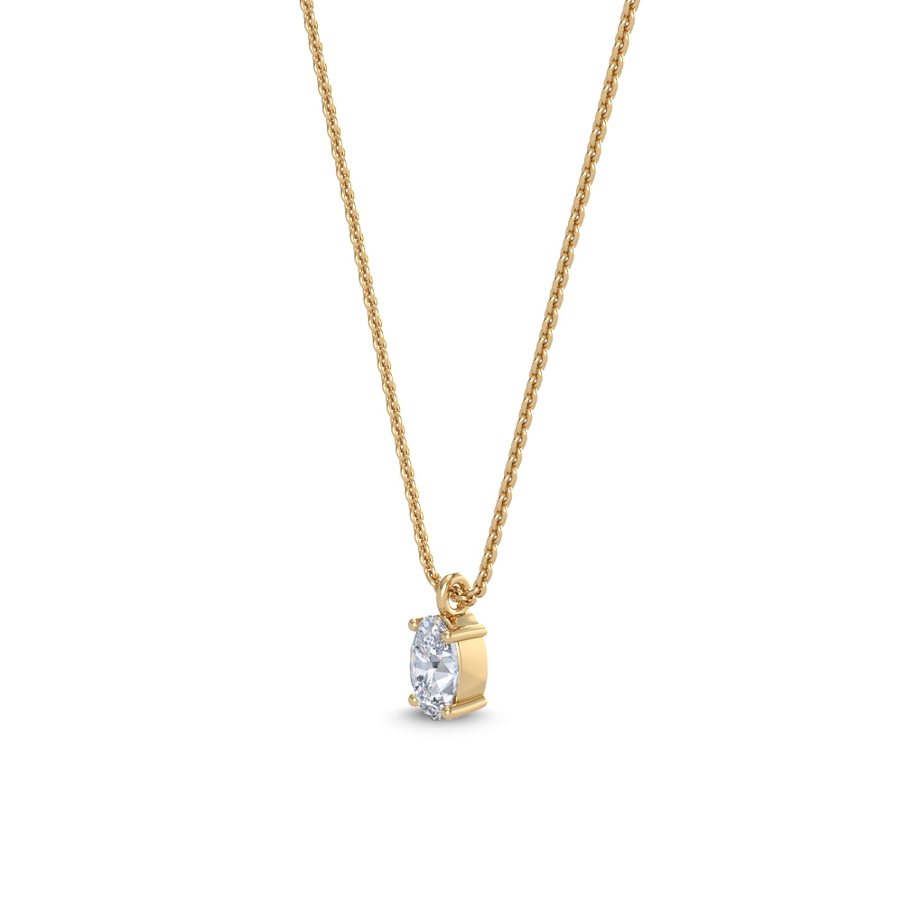 14K Yellow Gold Diamond Solitaire Pendant0