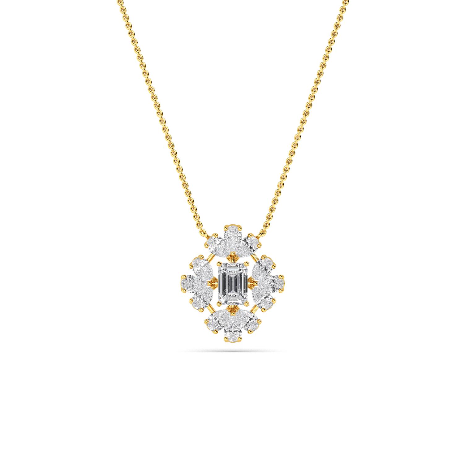 14K Yellow Gold Diamond Pendant