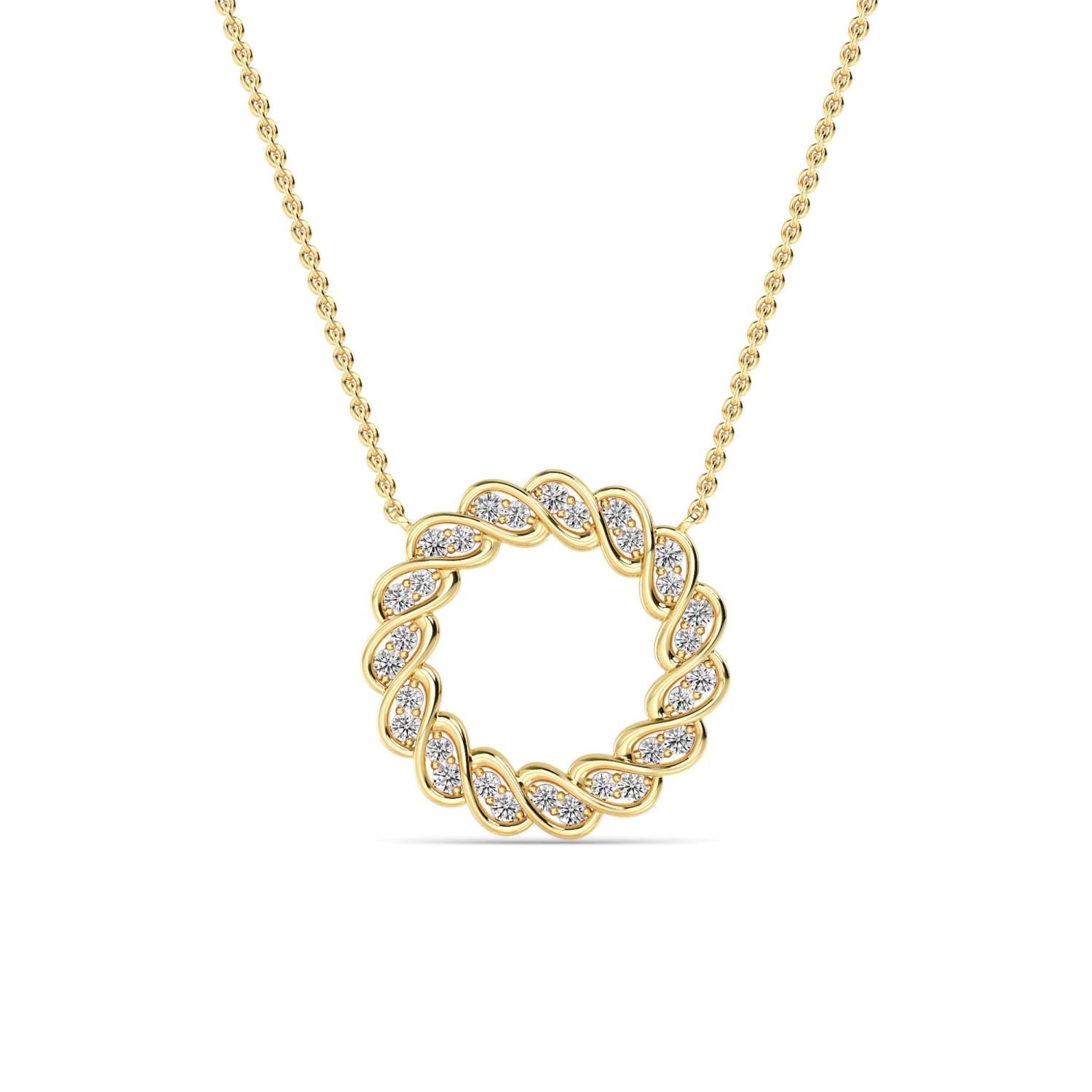 14K Yellow Gold Diamond Pendant