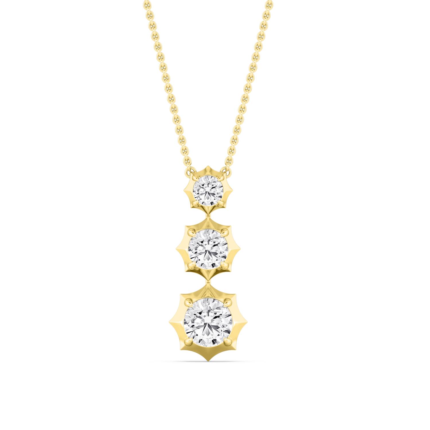 14K Yellow Gold Diamond Pendant