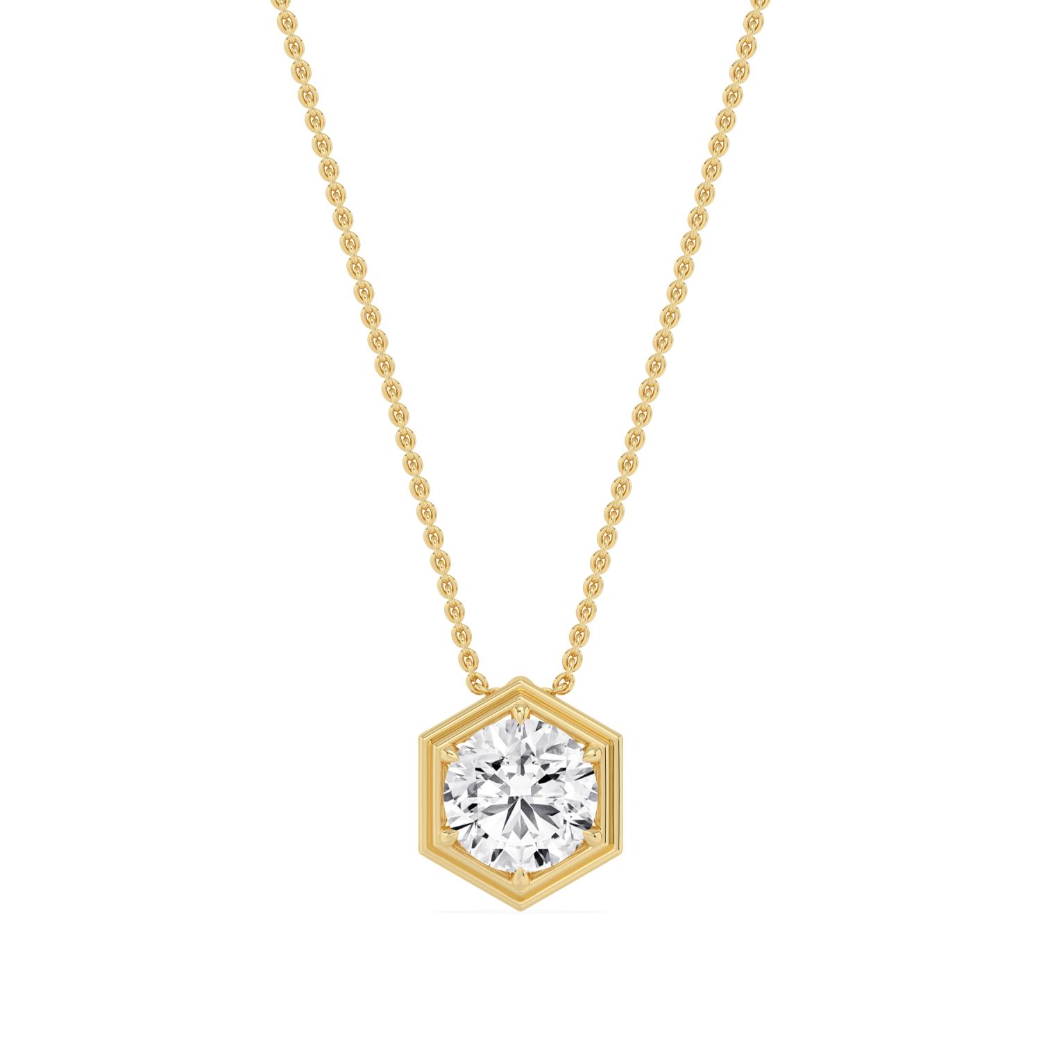 14K Yellow Gold Diamond Pendant