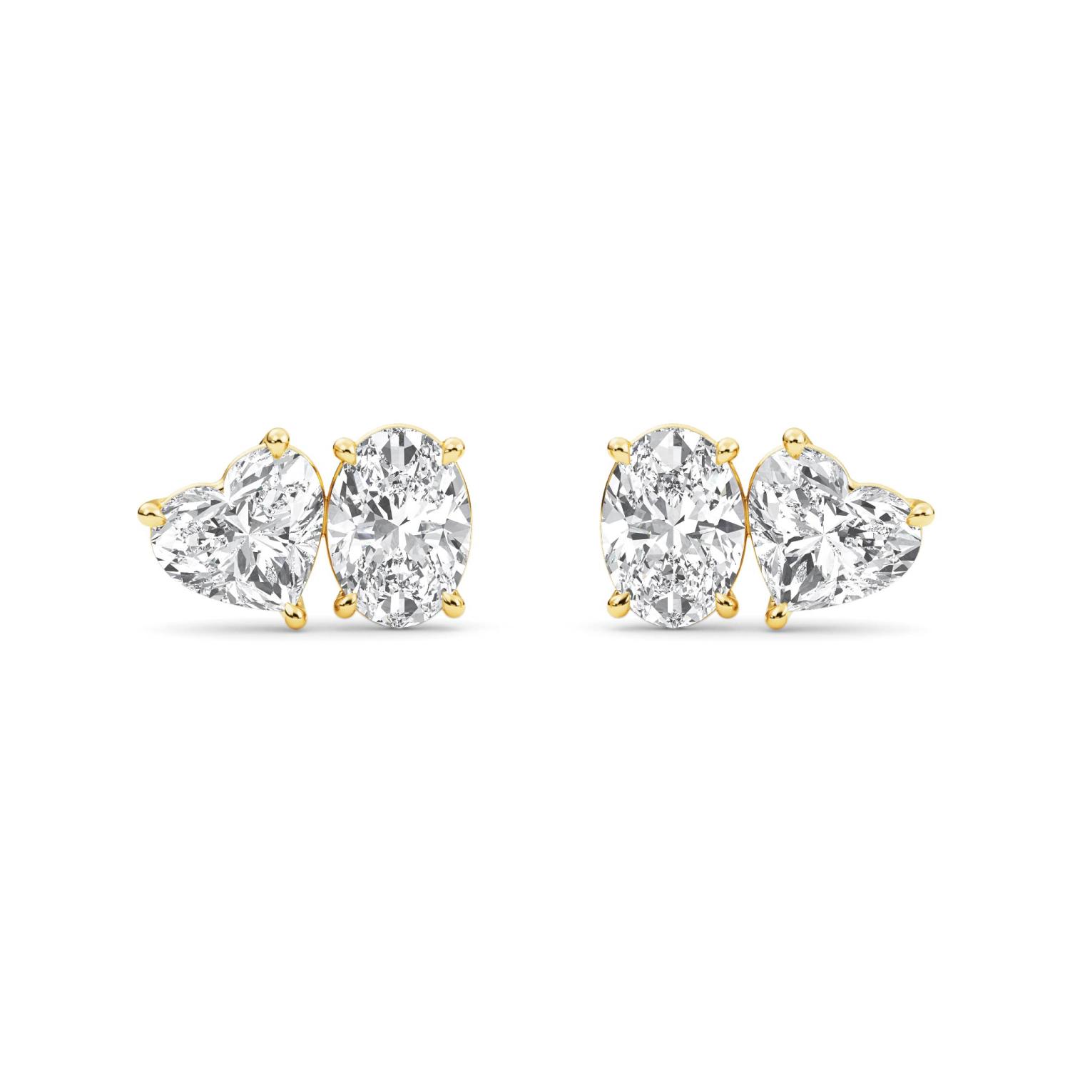 14K Yellow Gold Diamond Earrings