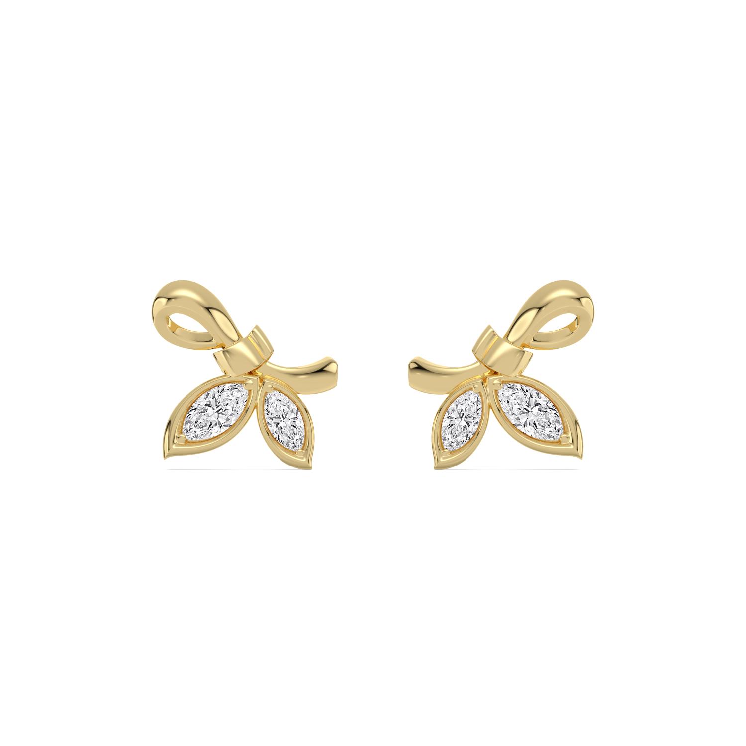 14K Yellow Gold Diamond Earrings