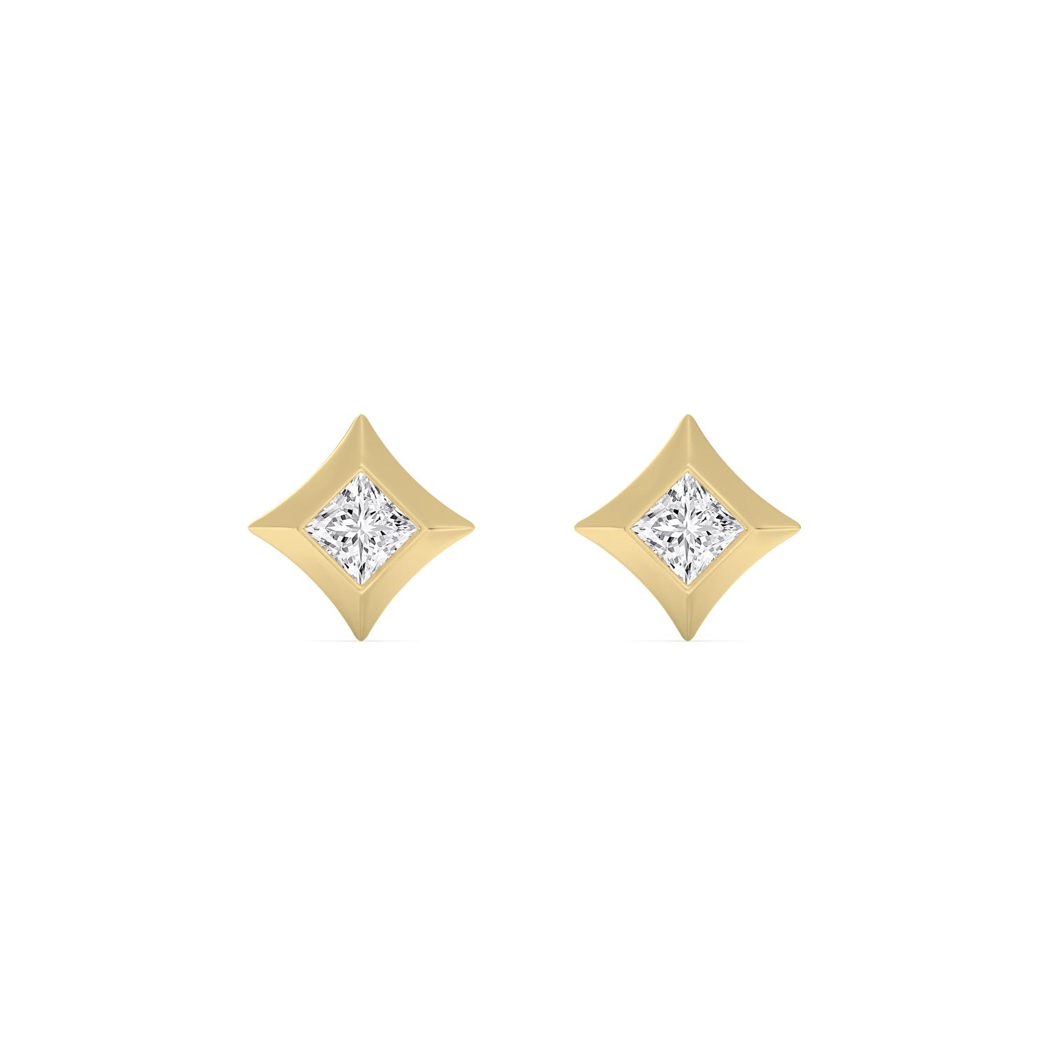 14K Yellow Gold Diamond Earrings