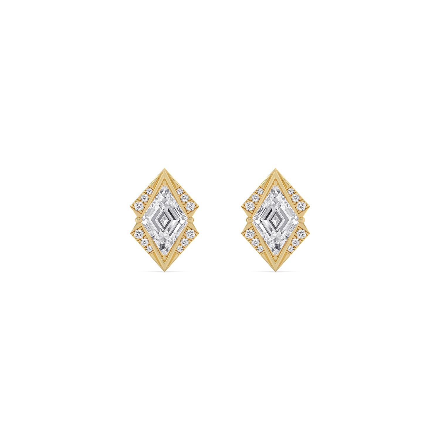 14K Yellow Gold Diamond Earrings