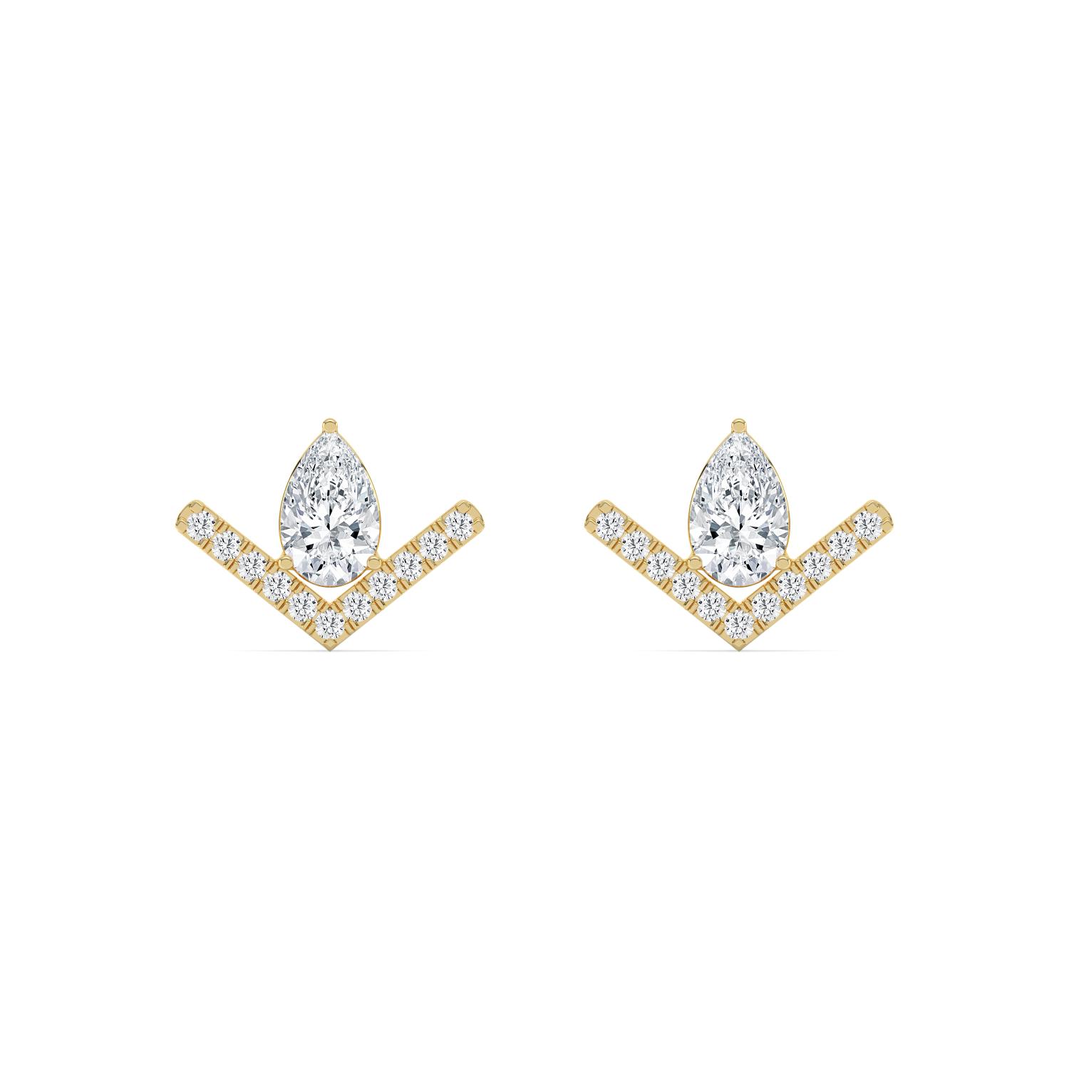 14K Yellow Gold Diamond Earrings