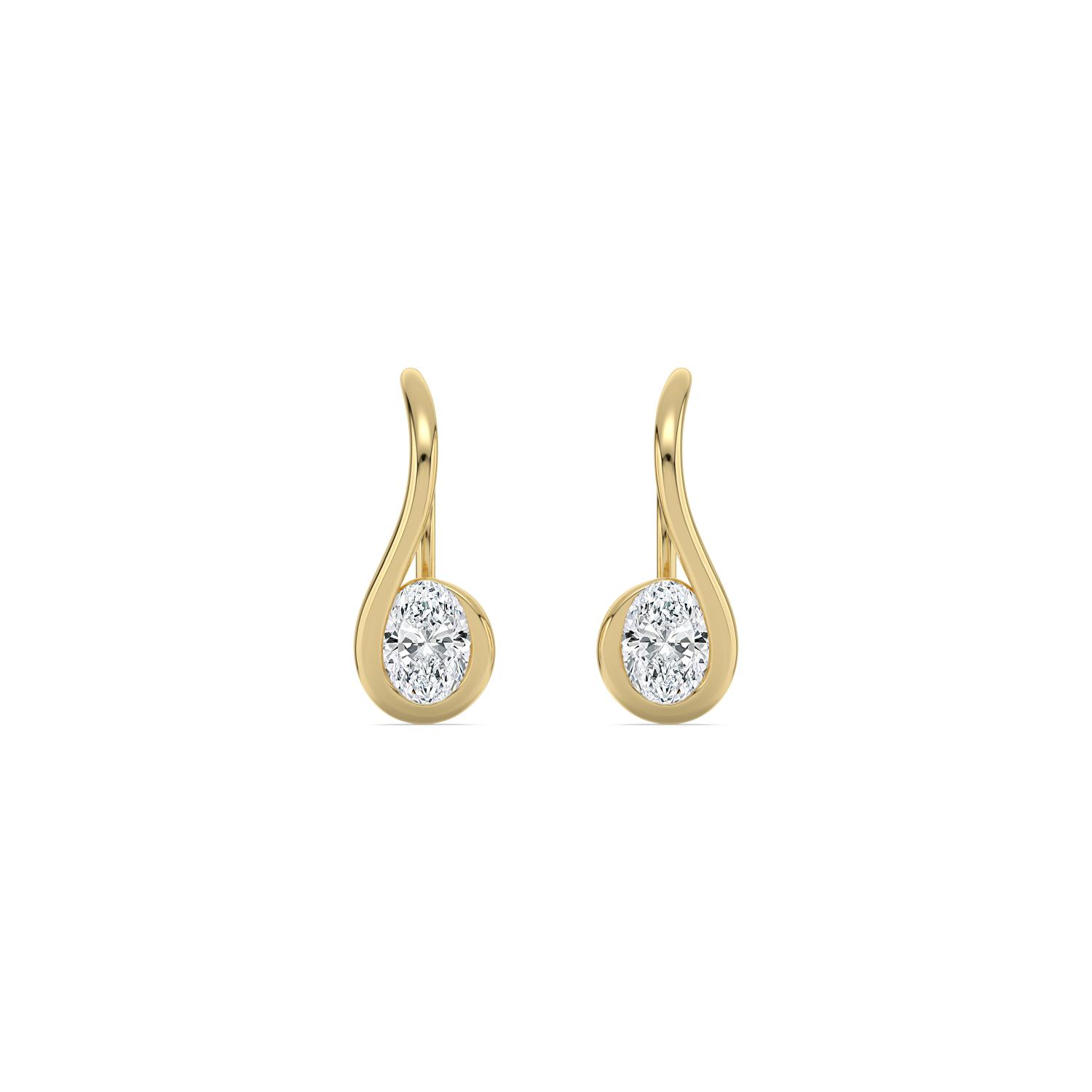14K Yellow Gold Diamond Earrings