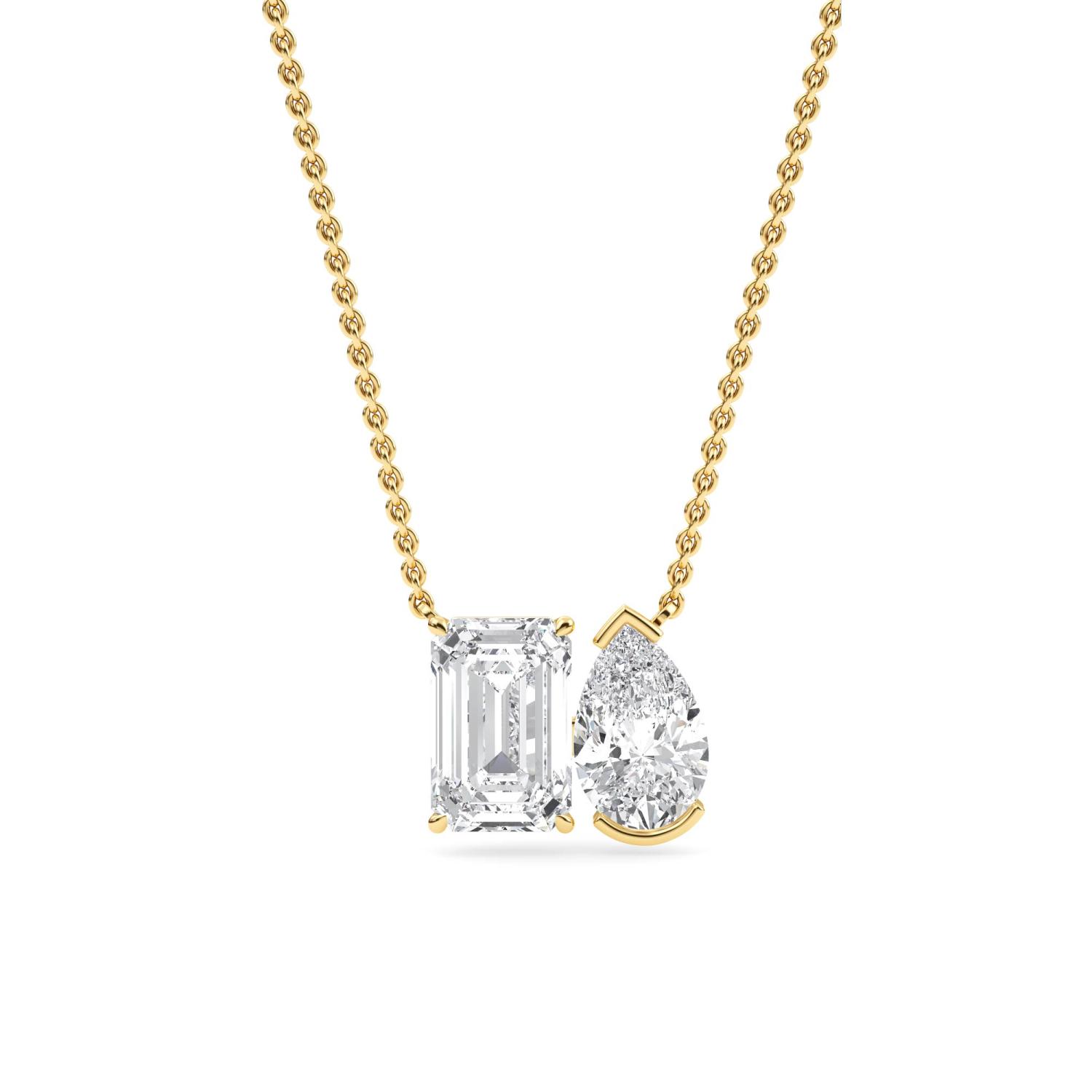 14K Yellow Gold Diamond Pendent Set