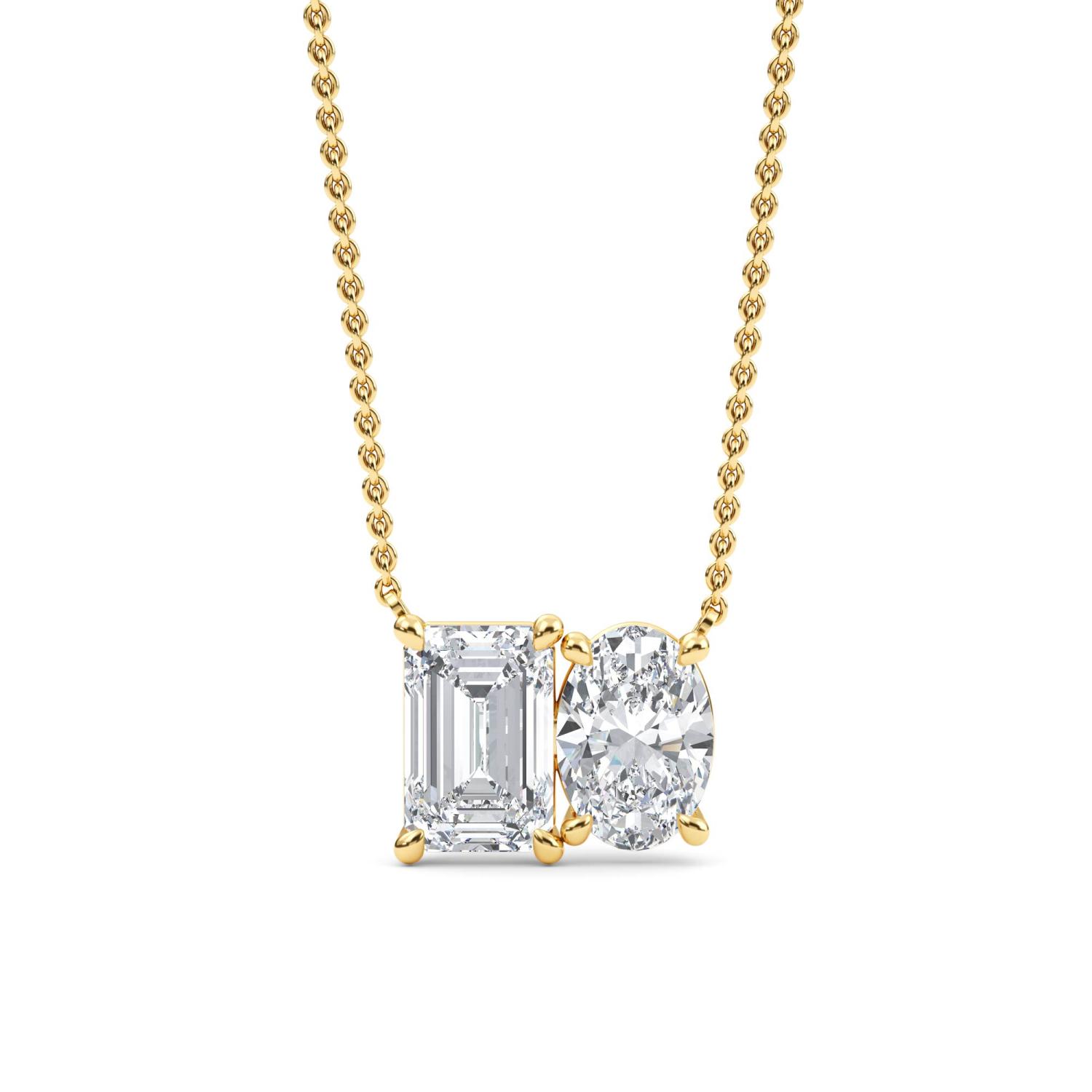 14K Yellow Gold Diamond Pendent Set