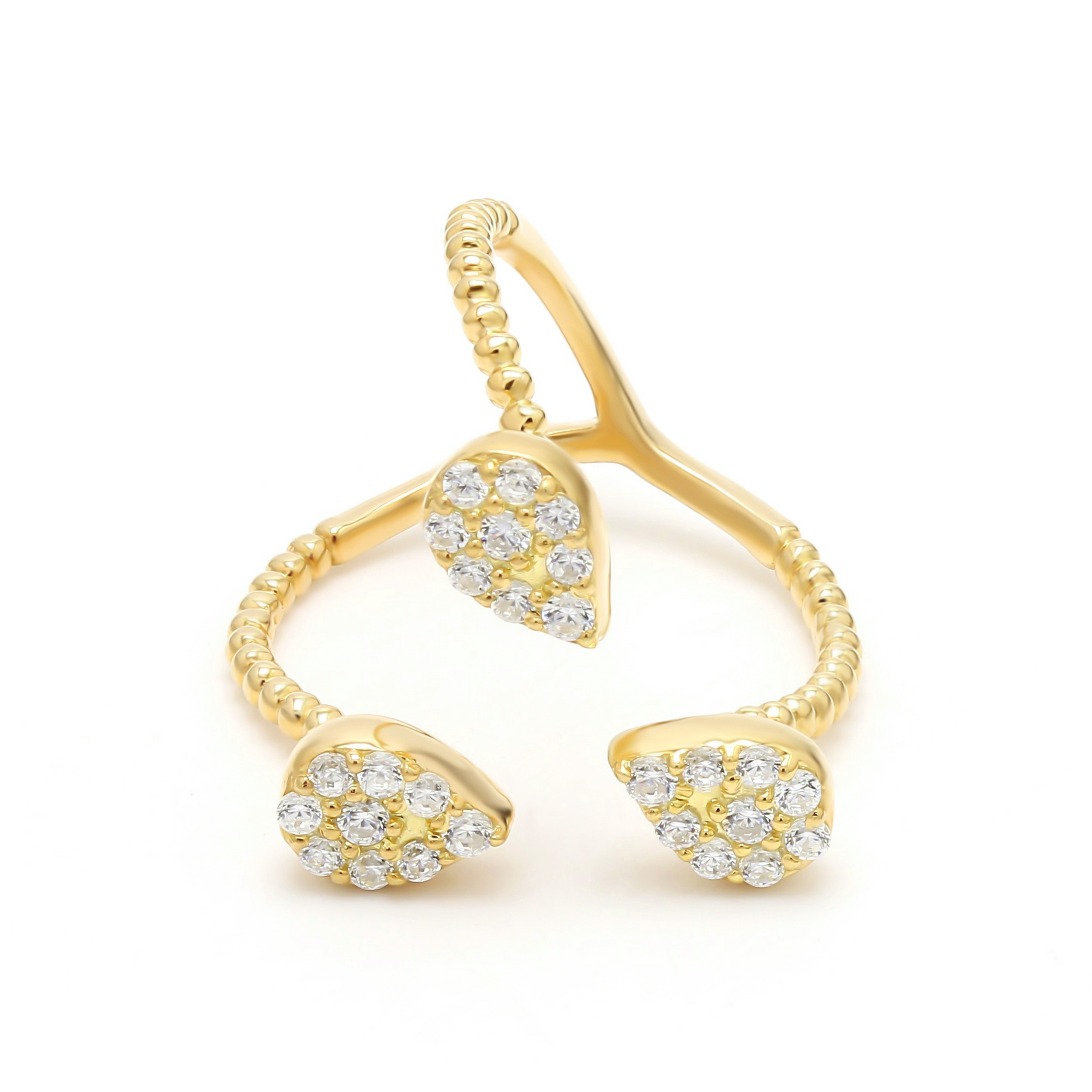 14K Yellow Gold Diamond Stackable Ring